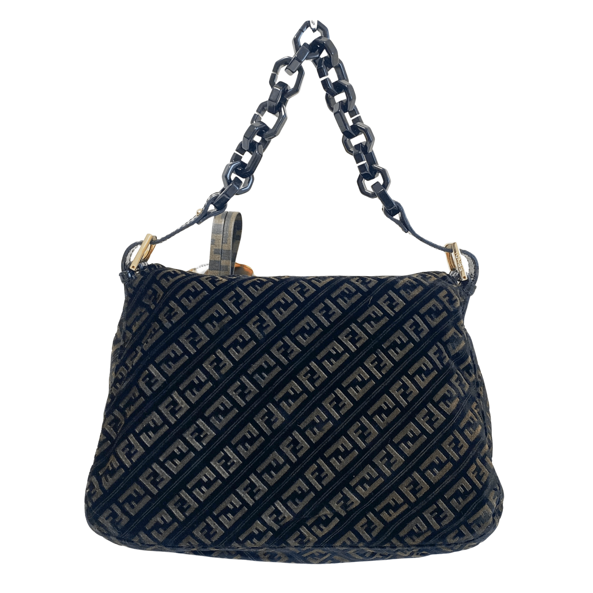 FENDI Mamma Baguette Black Velvet Shoulder Bag with Floral Corsage, in , Sold by HIVE PRELOVED - Shoulder Bags, ,