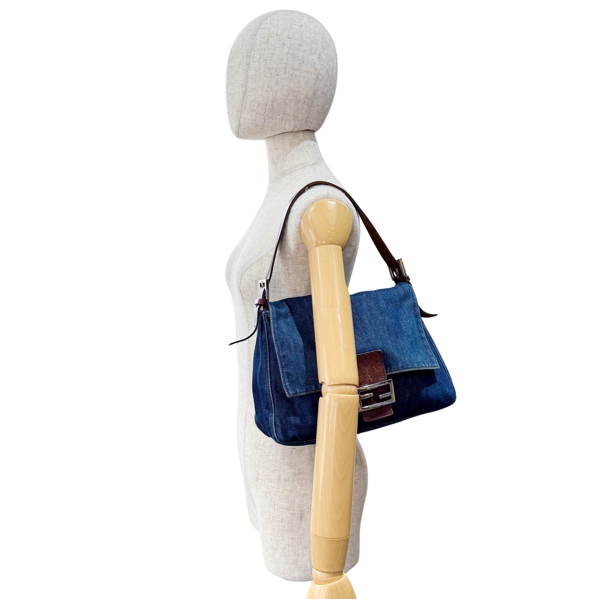 FENDI Mamma Baguette Blue Denim, in , Sold by HIVE PRELOVED - Shoulder Bags, ,