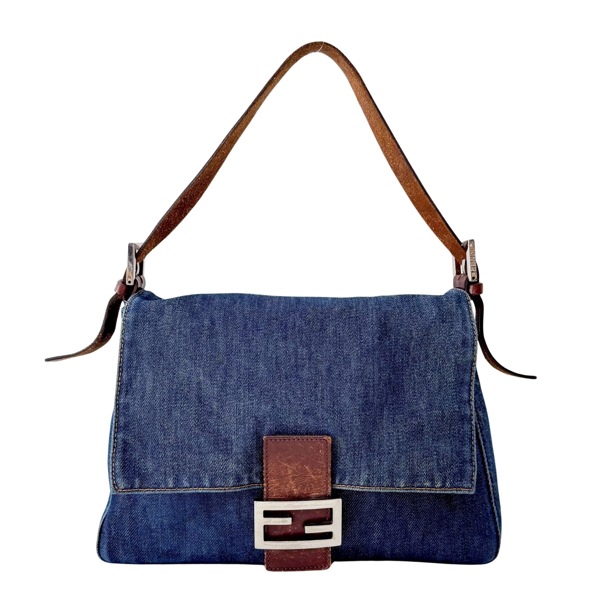 FENDI Mamma Baguette Blue Denim, in , Sold by HIVE PRELOVED - Shoulder Bags, ,