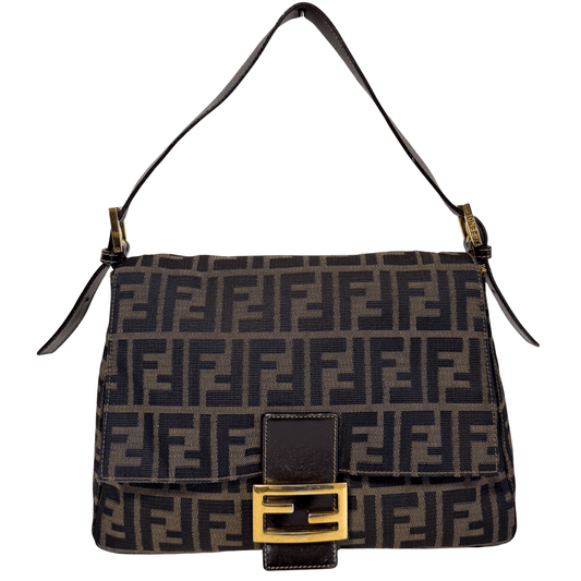 FENDI Mamma Baguette Brown Zucca Canvas Shoulder Bag, in , Sold by HIVE PRELOVED - Shoulder Bags, ,
