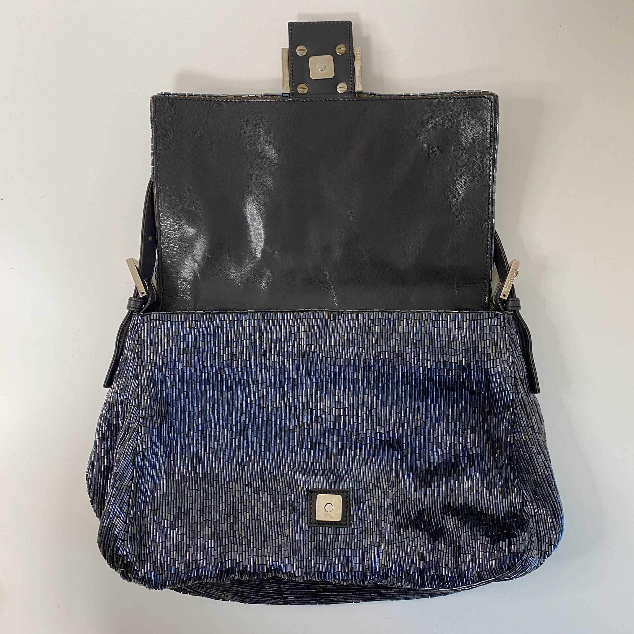 FENDI Mamma Baguette Dark Navy Beaded Shoulder Bag, in , Sold by HIVE PRELOVED - Shoulder Bags, ,