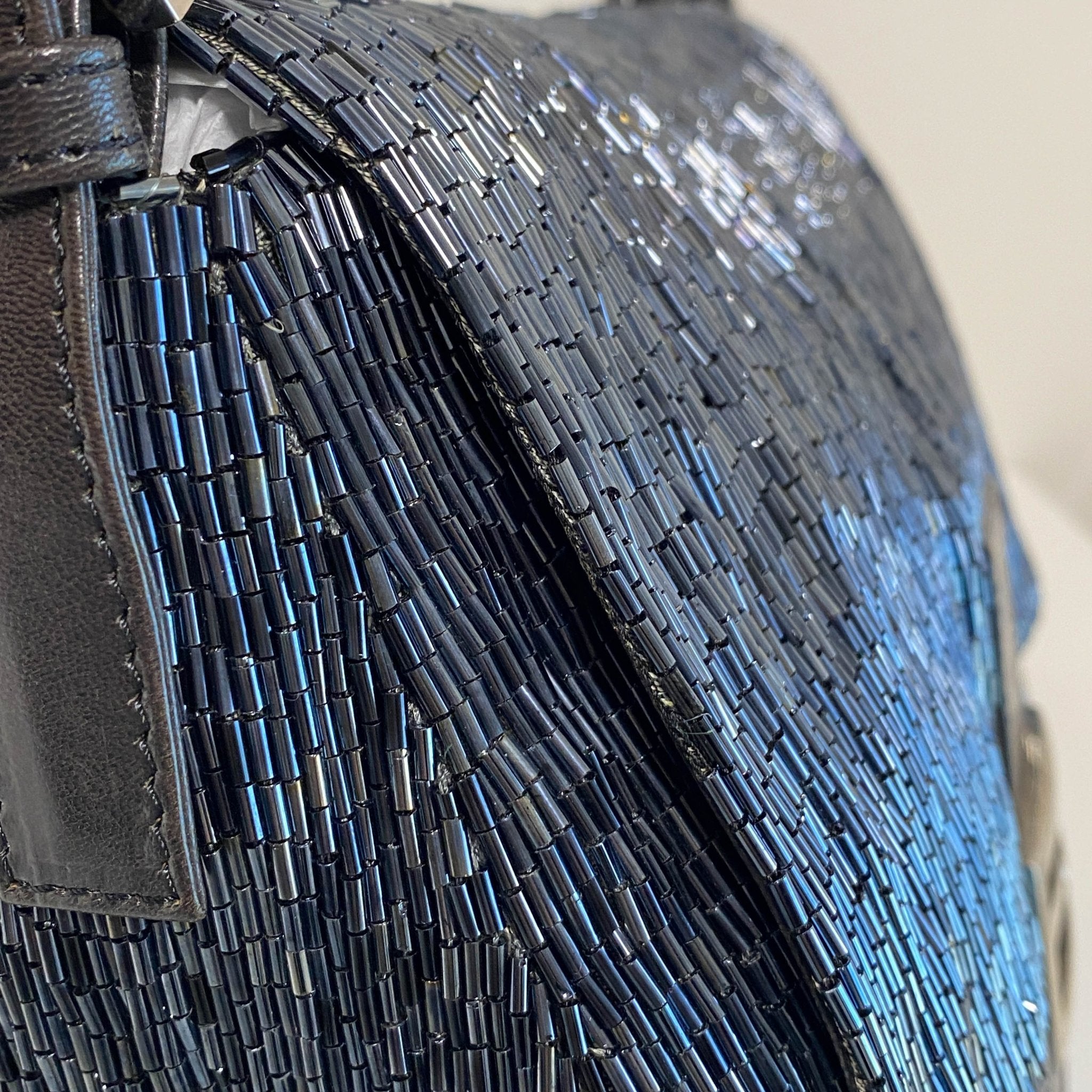 FENDI Mamma Baguette Dark Navy Beaded Shoulder Bag, in , Sold by HIVE PRELOVED - Shoulder Bags, ,