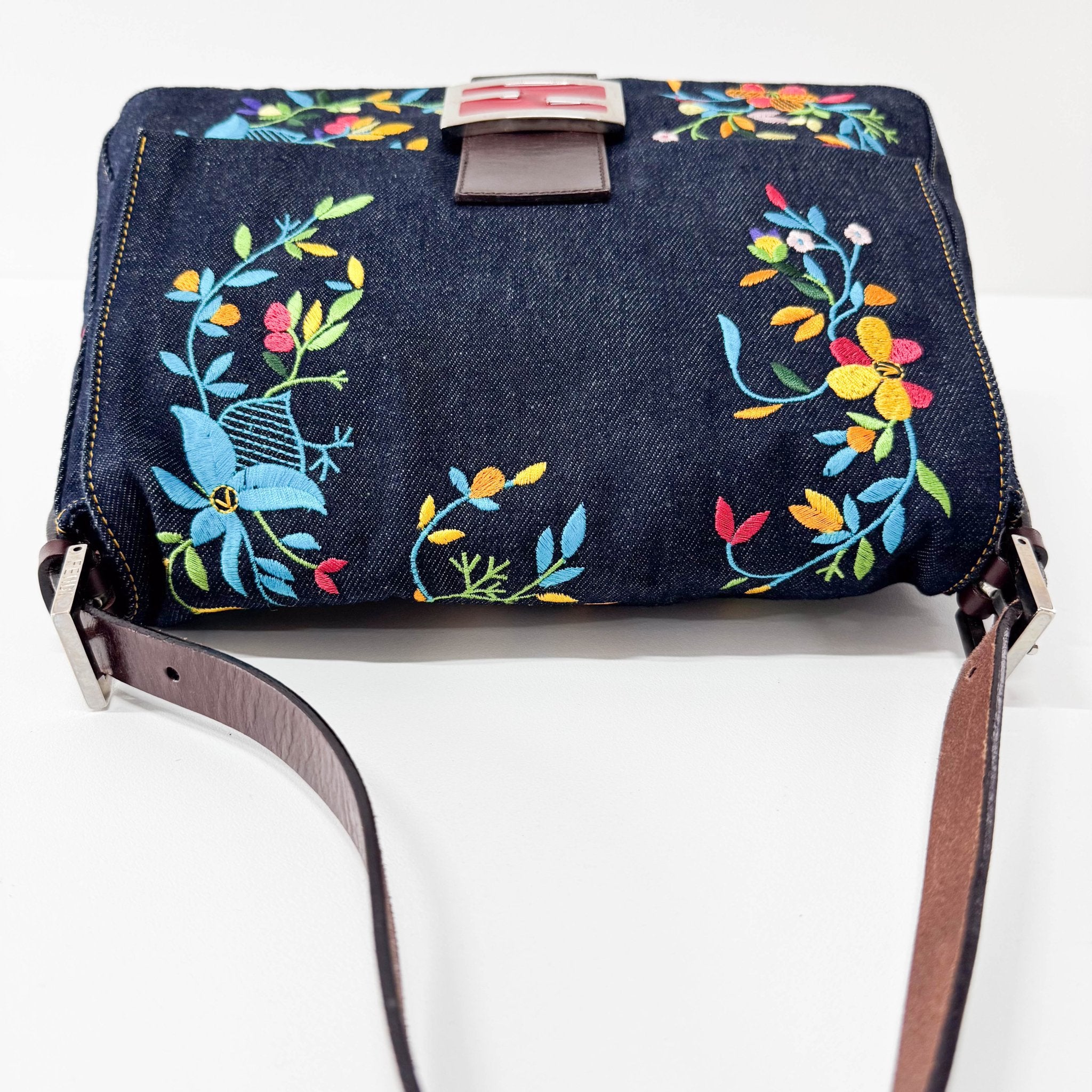 FENDI Mamma Baguette Denim Floral, in , Sold by HIVE PRELOVED - Shoulder Bags, ,