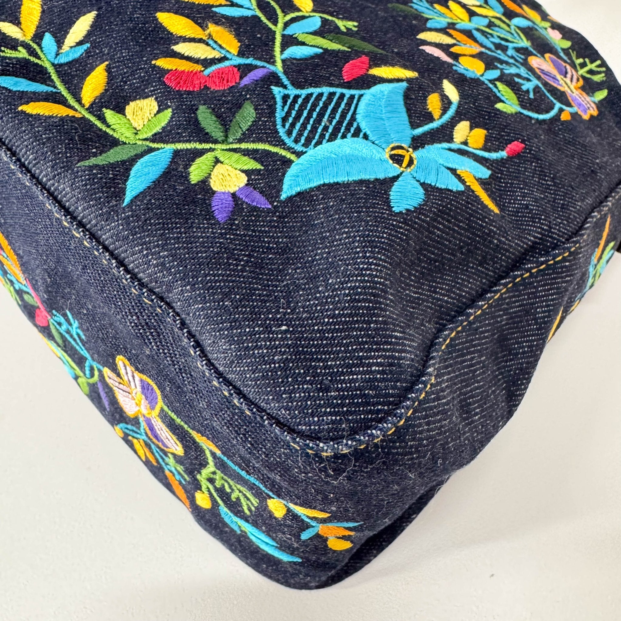 FENDI Mamma Baguette Denim Floral, in , Sold by HIVE PRELOVED - Shoulder Bags, ,