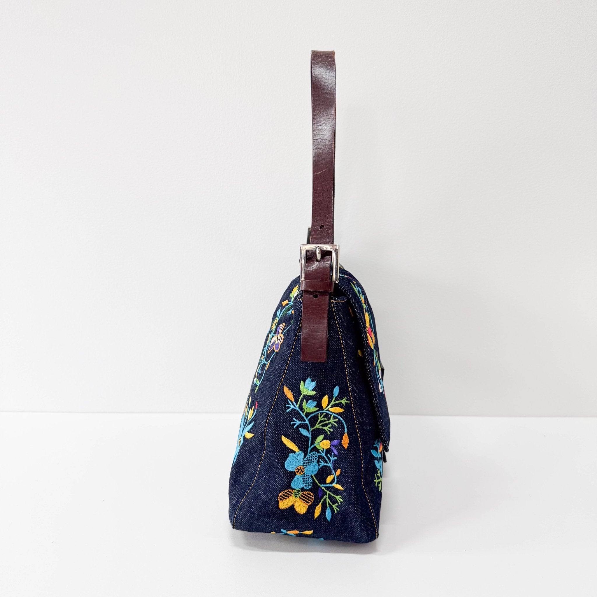 FENDI Mamma Baguette Denim Floral, in , Sold by HIVE PRELOVED - Shoulder Bags, ,