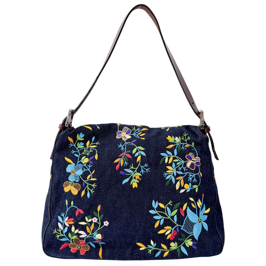 FENDI Mamma Baguette Denim Floral, in , Sold by HIVE PRELOVED - Shoulder Bags, ,