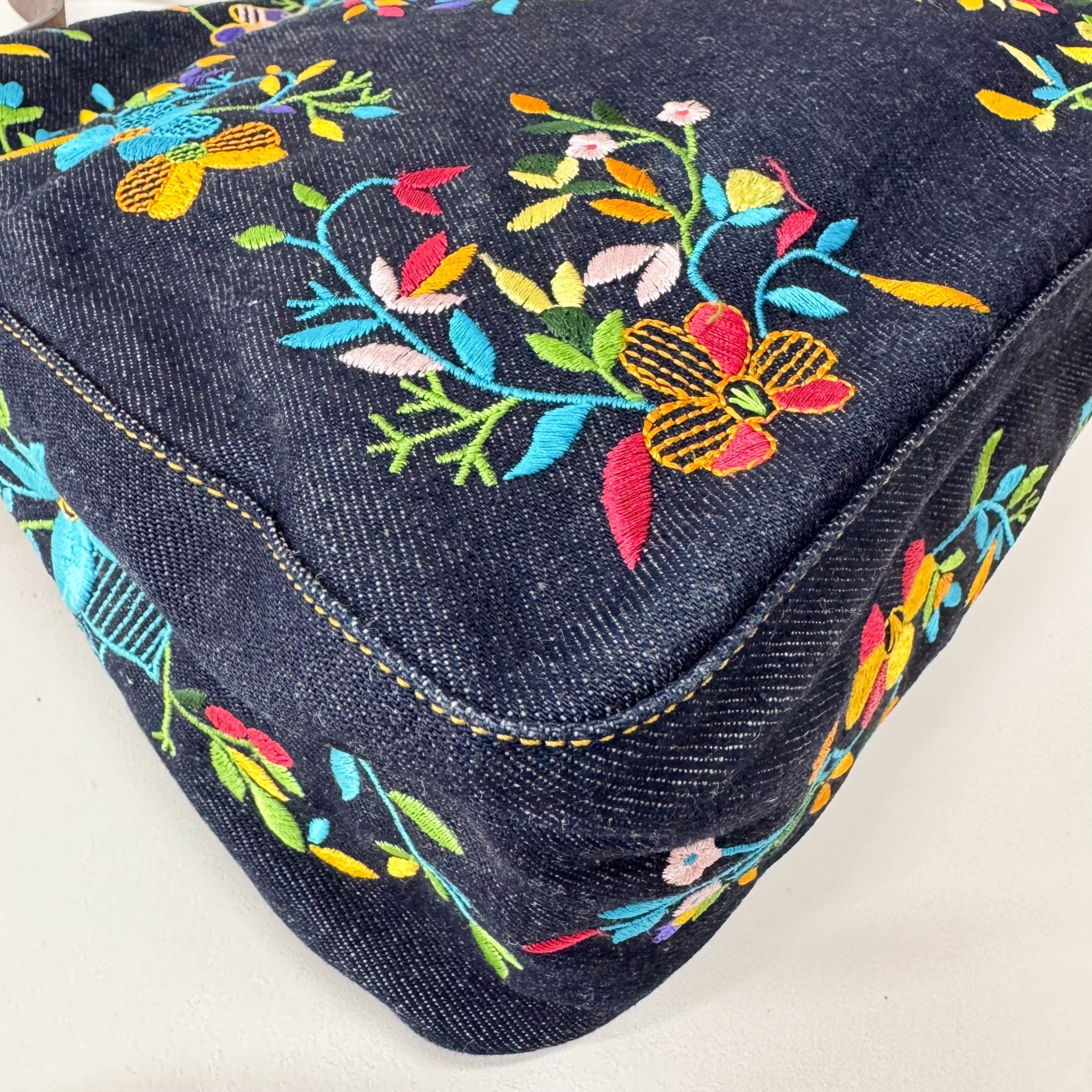 FENDI Mamma Baguette Denim Floral, in , Sold by HIVE PRELOVED - Shoulder Bags, ,