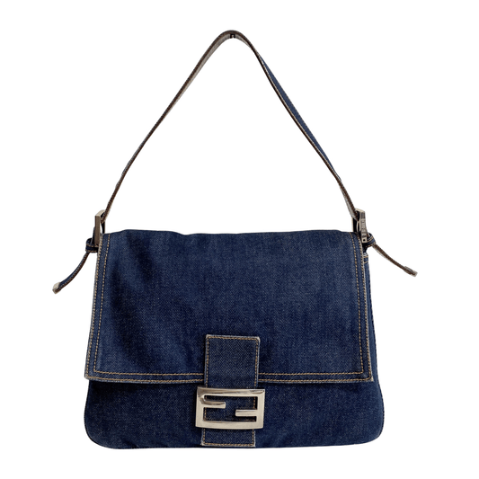 FENDI Mamma Baguette Denim Shoulder Bag, in , Sold by HIVE PRELOVED - Shoulder Bags, ,