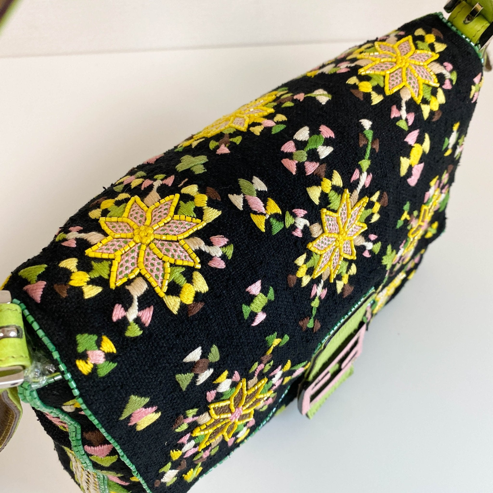 FENDI Mamma Baguette Floral Beaded and Embroidered Shoulder Bag, in , Sold by HIVE PRELOVED - Shoulder Bags, ,