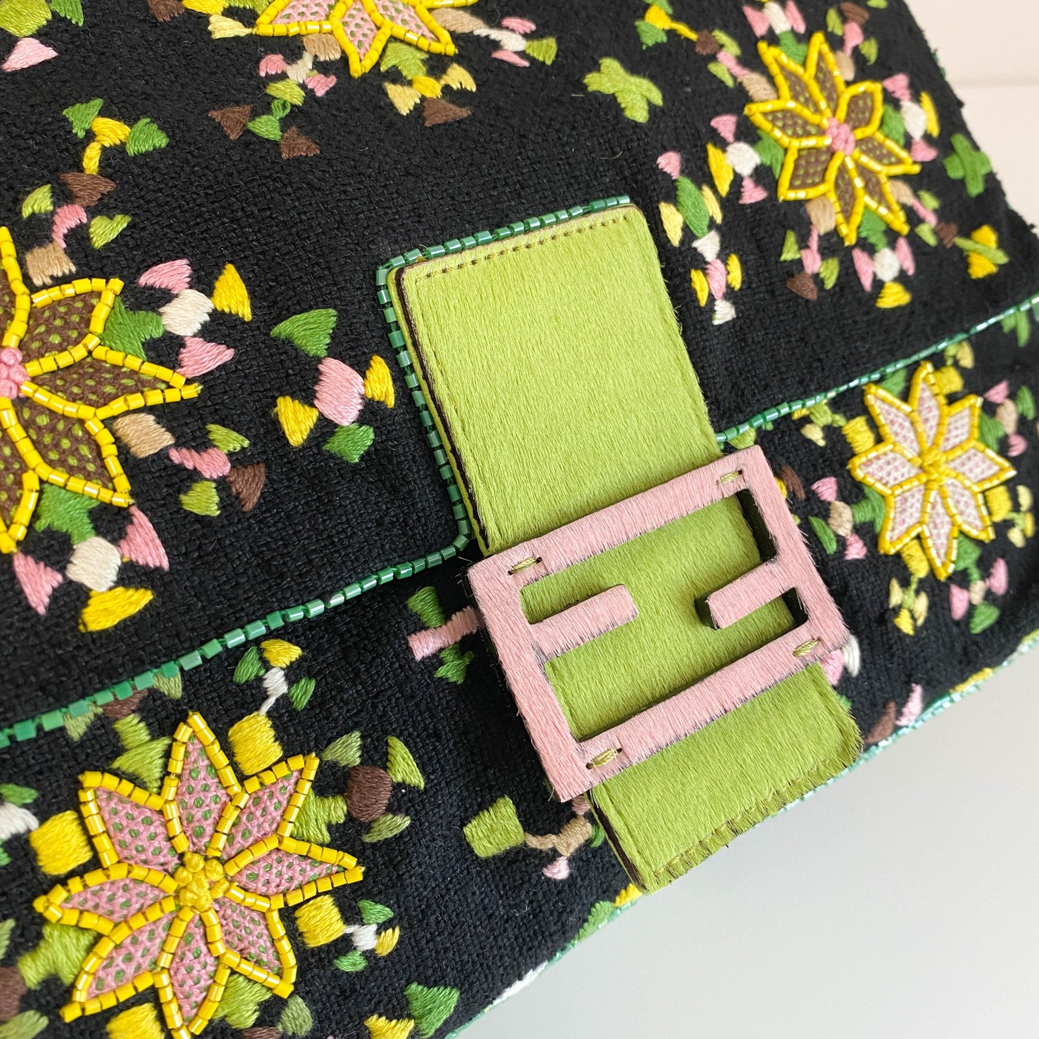 FENDI Mamma Baguette Floral Beaded and Embroidered Shoulder Bag, in , Sold by HIVE PRELOVED - Shoulder Bags, ,