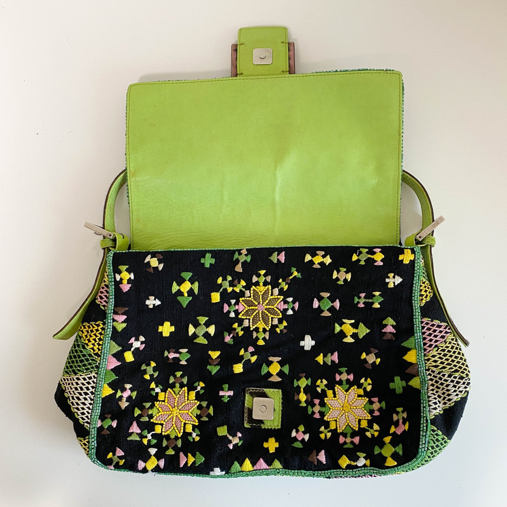 FENDI Mamma Baguette Floral Beaded and Embroidered Shoulder Bag, in , Sold by HIVE PRELOVED - Shoulder Bags, ,