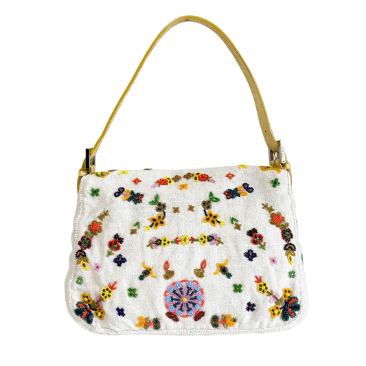 FENDI Mamma Baguette Floral Beaded Shoulder Bag, in , Sold by HIVE PRELOVED - Shoulder Bags, ,