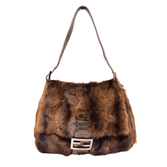 FENDI Mamma Baguette Fur Shoulder Bag, in , Sold by HIVE PRELOVED - Shoulder Bags, ,