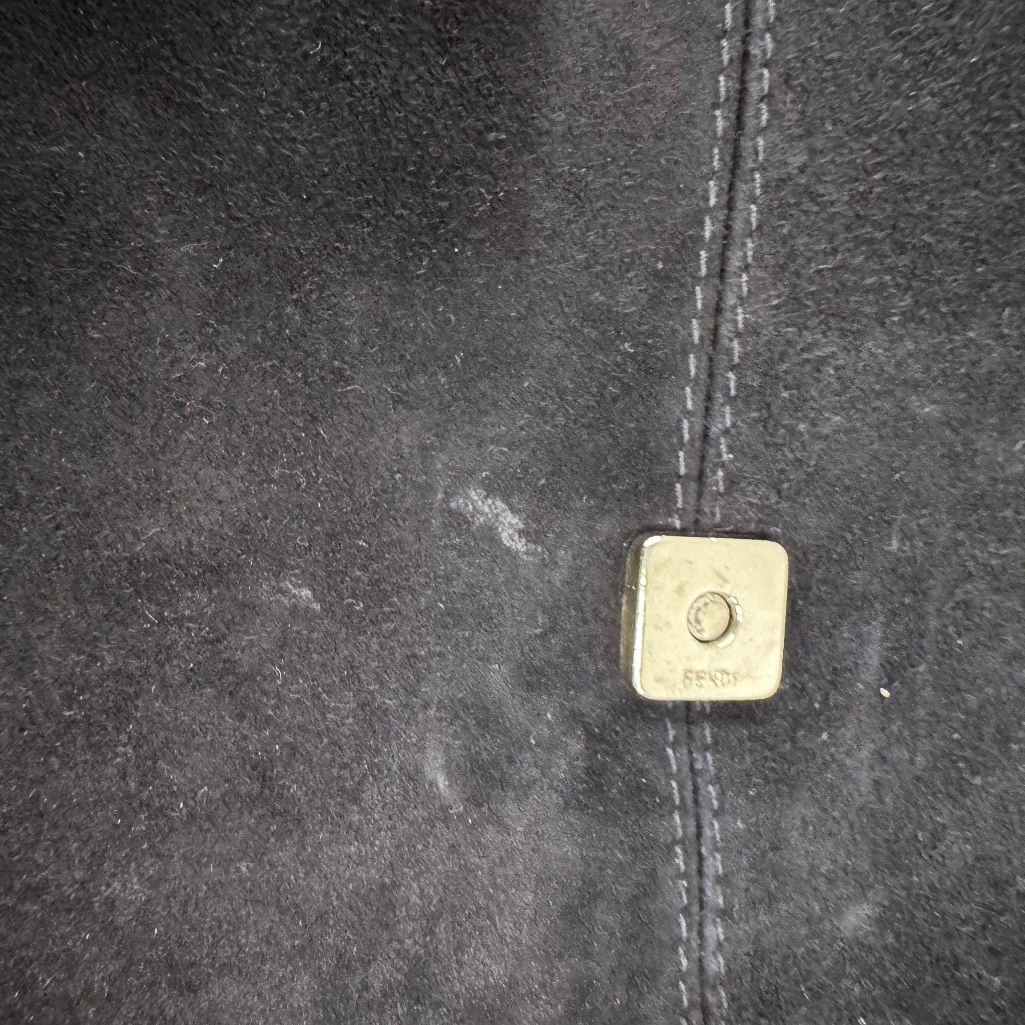 FENDI Mamma Baguette in Black Suede with Rhinestone Crystals Buckle Detail, in , Sold by HIVE PRELOVED - Shoulder Bags, ,