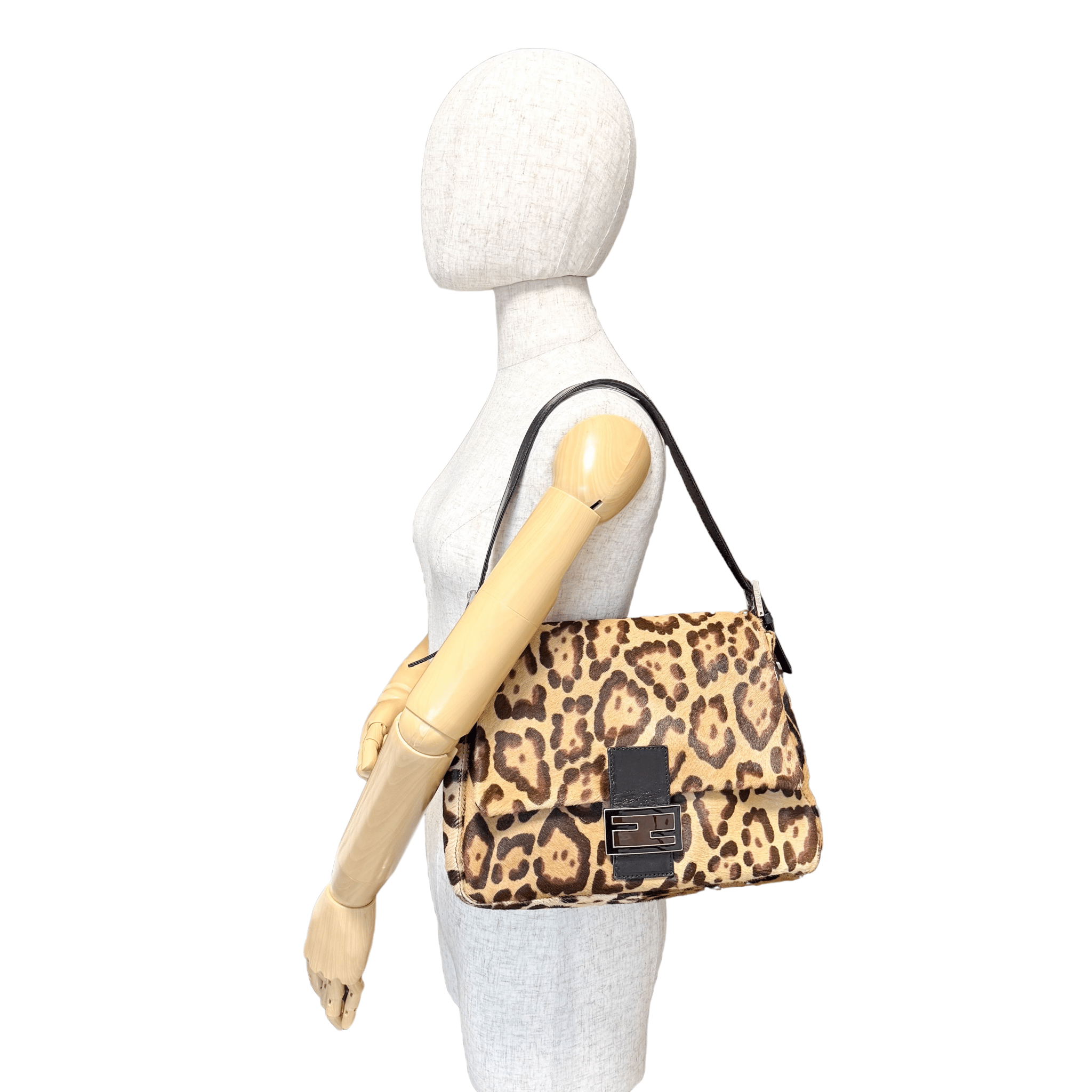 FENDI Mamma Baguette Leopard Pony Hair Shoulder Bag, in , Sold by HIVE PRELOVED - Shoulder Bags, ,