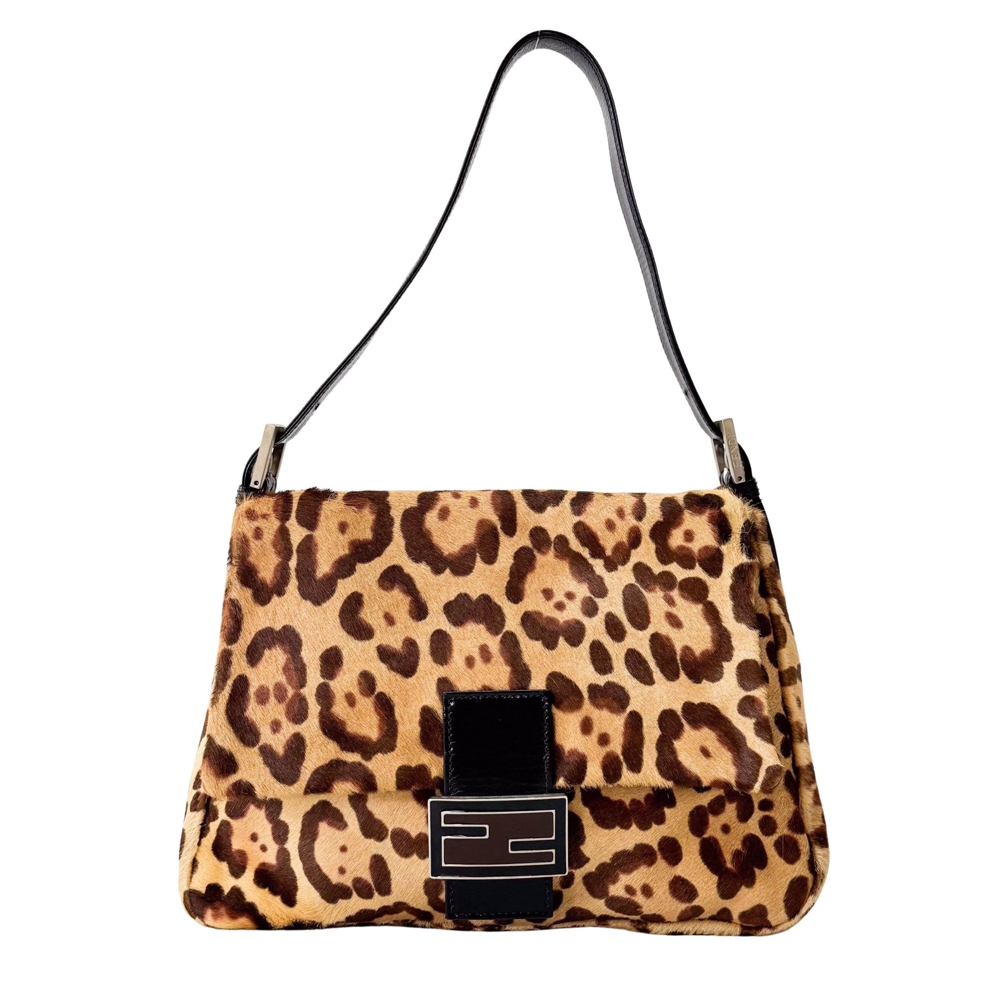 FENDI Mamma Baguette Leopard Print Pony Hair Shoulder Bag, in , Sold by HIVE PRELOVED - Shoulder Bags, ,