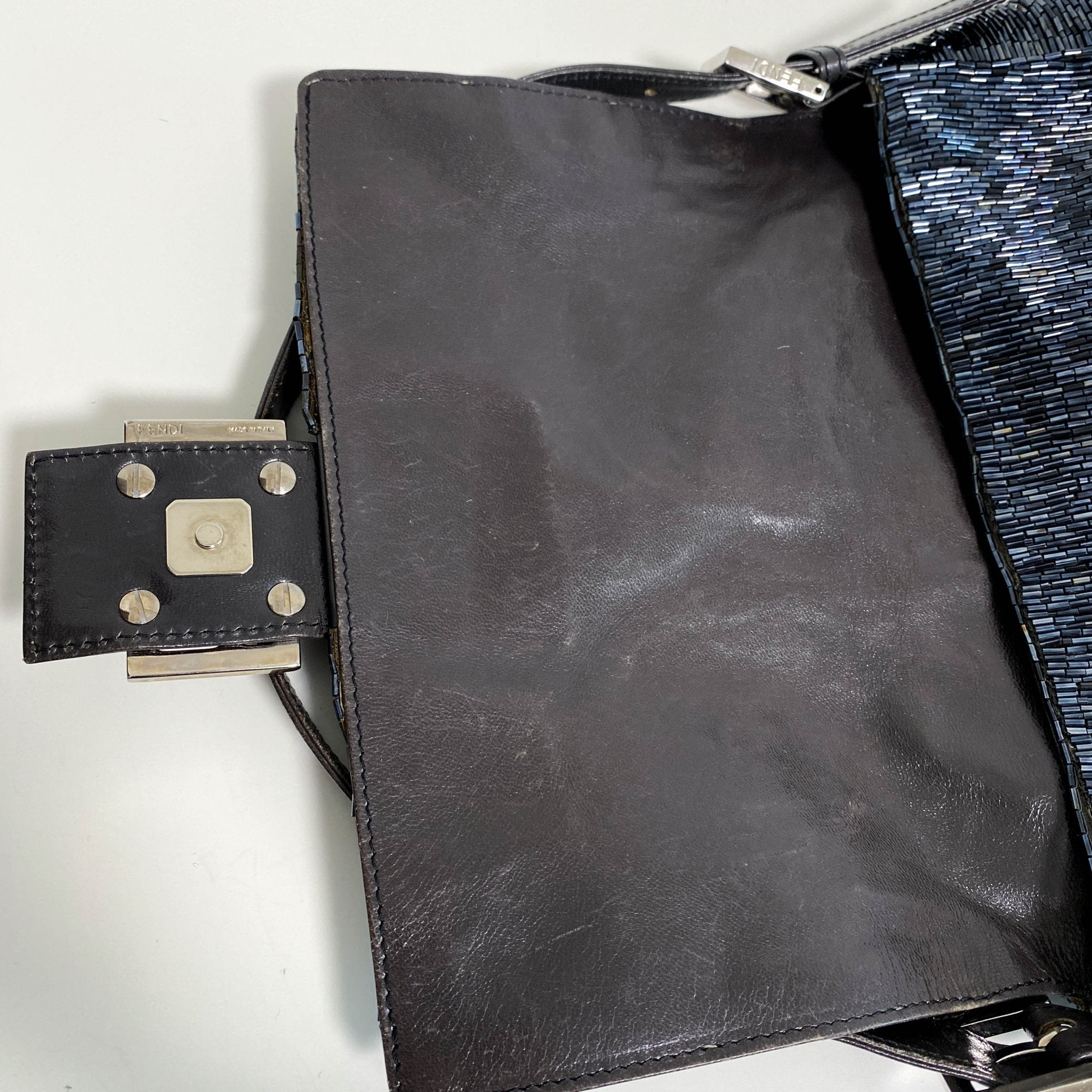 FENDI Mamma Baguette Metalic Blue Beaded Shoulder Bag, in , Sold by HIVE PRELOVED - Shoulder Bags, ,