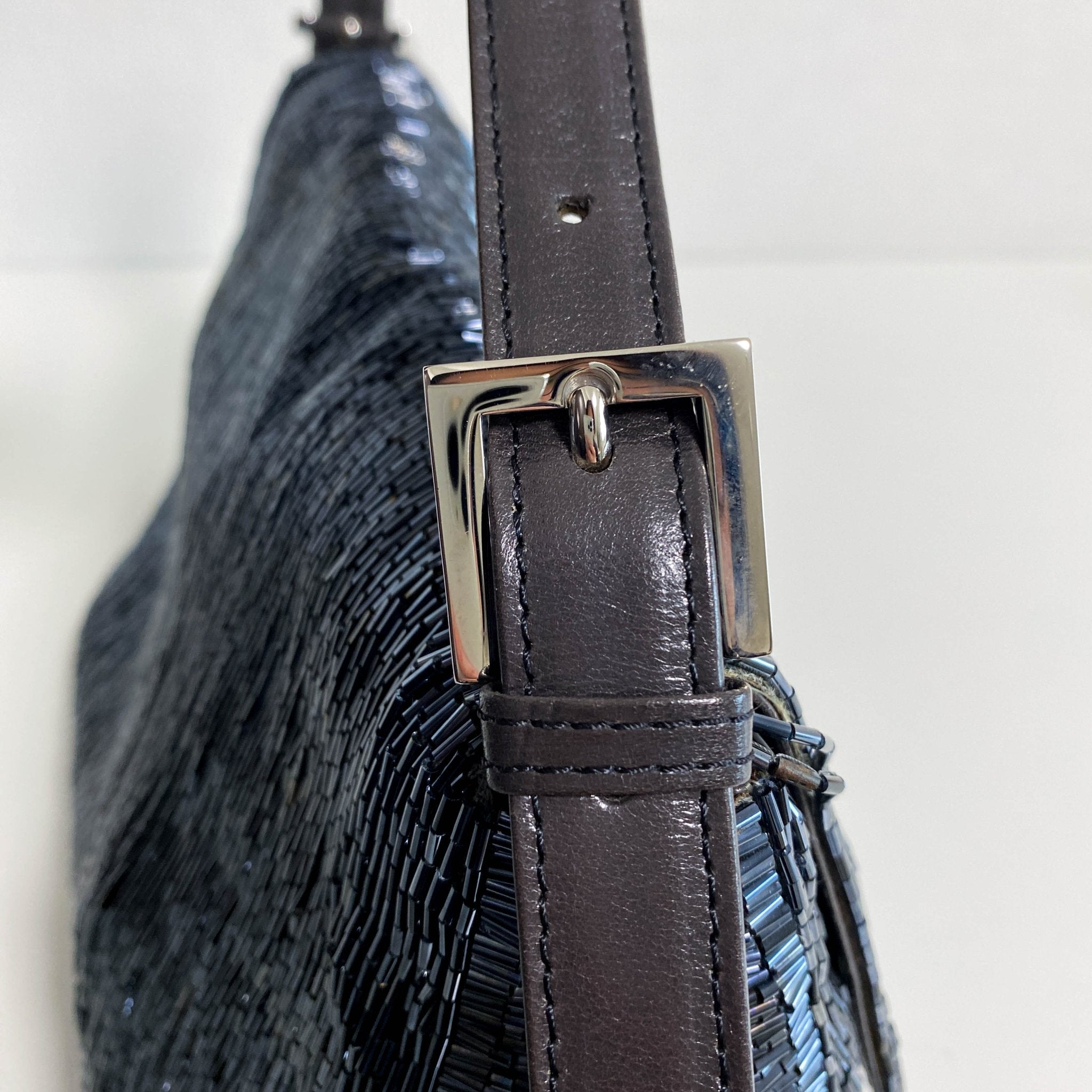 FENDI Mamma Baguette Metalic Blue Beaded Shoulder Bag, in , Sold by HIVE PRELOVED - Shoulder Bags, ,