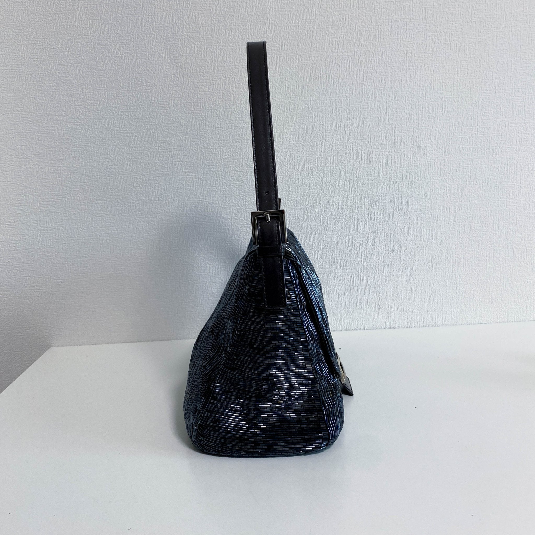 FENDI Mamma Baguette Metalic Blue Beaded Shoulder Bag, in , Sold by HIVE PRELOVED - Shoulder Bags, ,