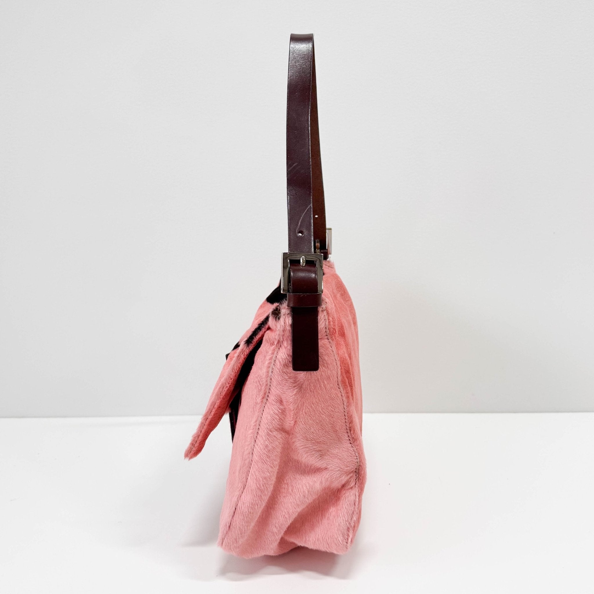 FENDI Mamma Baguette Pink Pony Hair Cow Print Shoulder Bag, in , Sold by HIVE PRELOVED - Shoulder Bags, ,