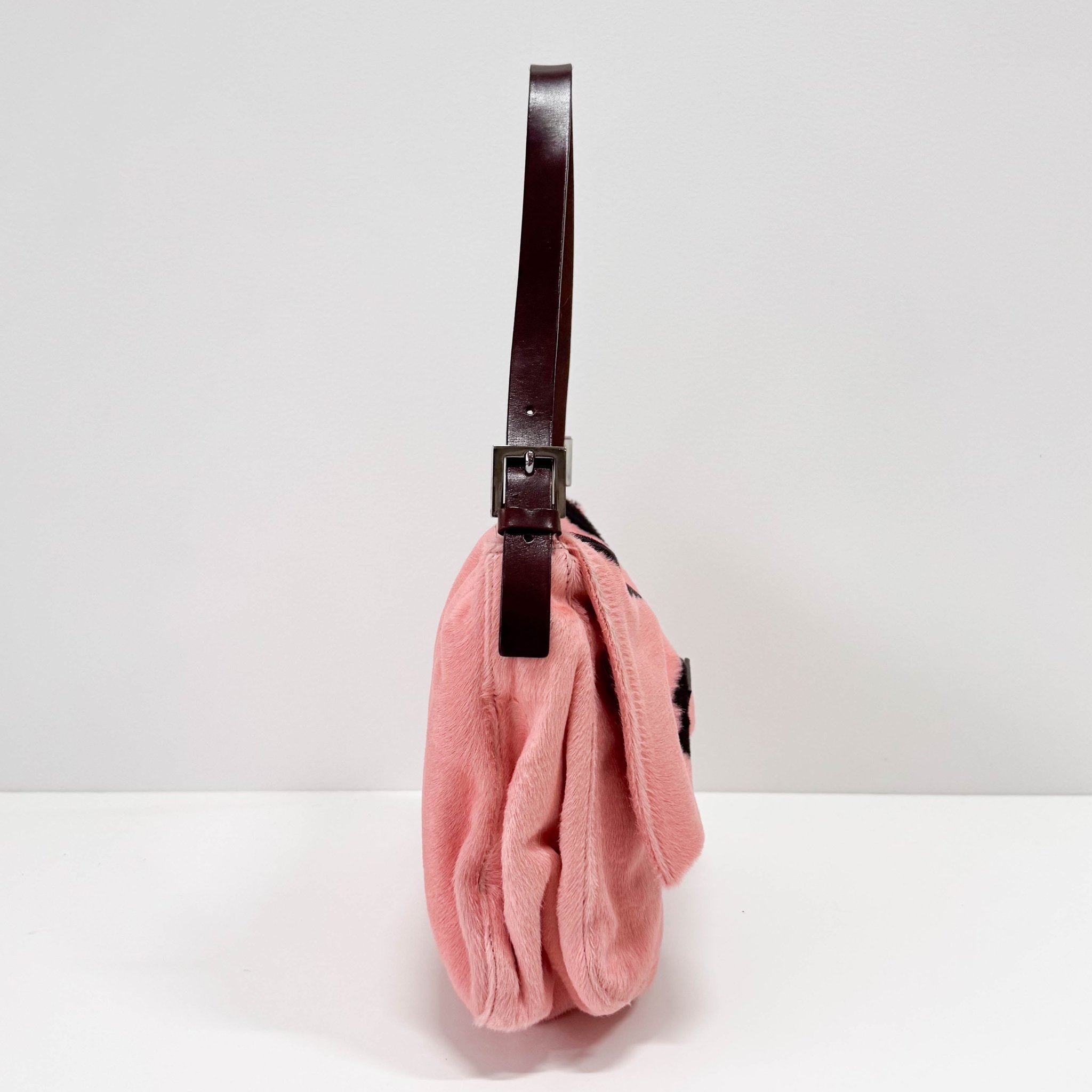 FENDI Mamma Baguette Pink Pony Hair Cow Print Shoulder Bag, in , Sold by HIVE PRELOVED - Shoulder Bags, ,