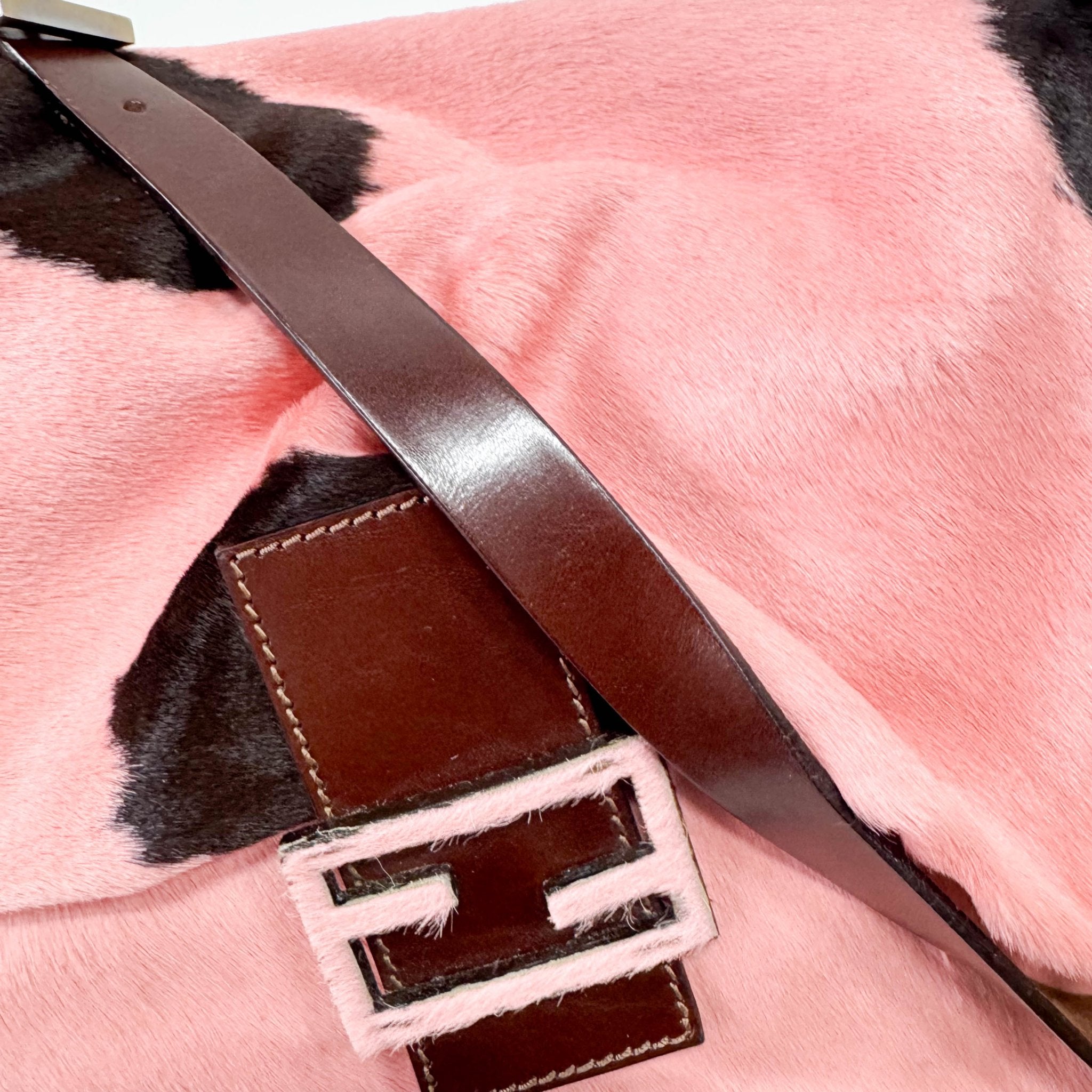 FENDI Mamma Baguette Pink Pony Hair Cow Print Shoulder Bag, in , Sold by HIVE PRELOVED - Shoulder Bags, ,