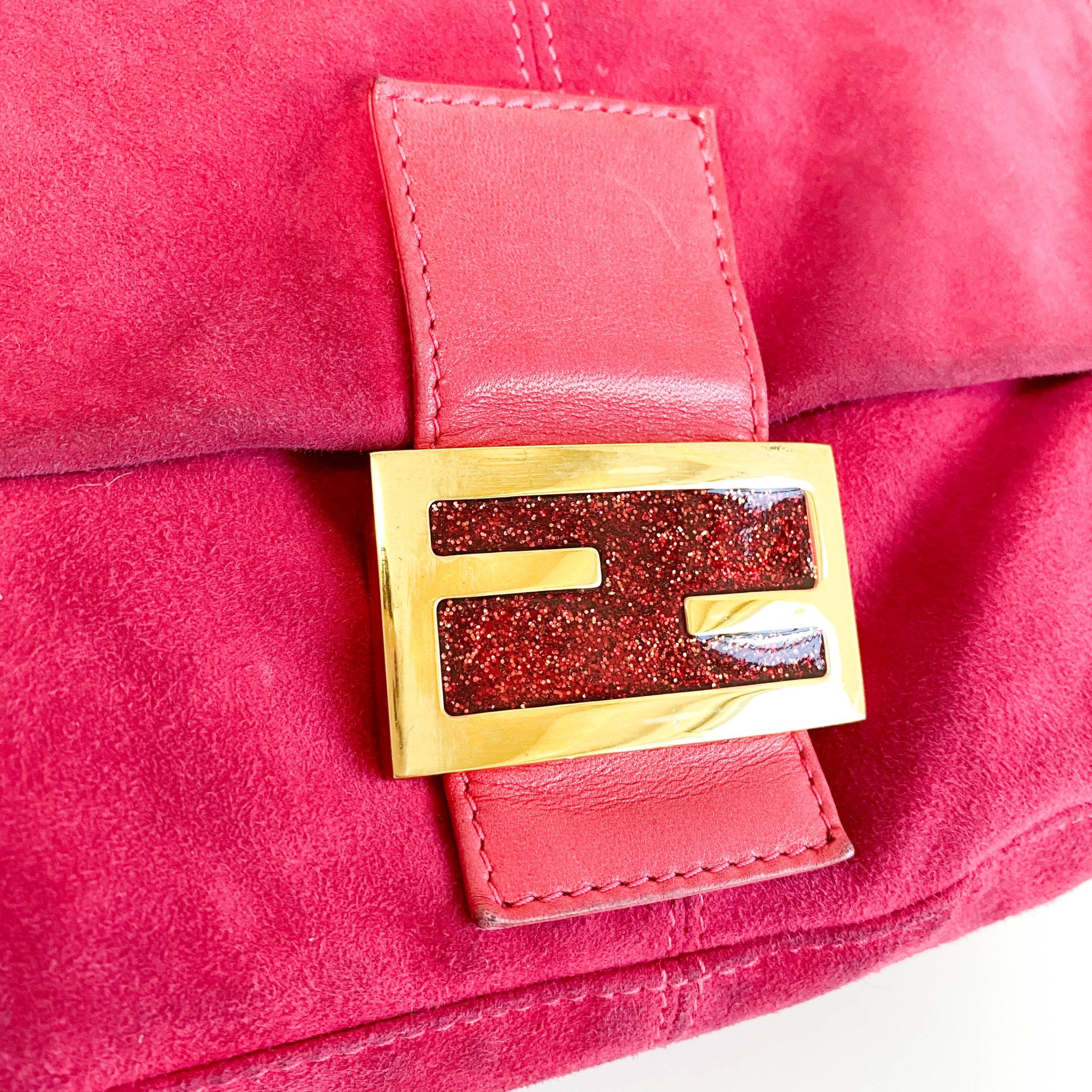FENDI Mamma Baguette Pink Suede Shoulder Bag, in , Sold by HIVE PRELOVED - Shoulder Bags, ,