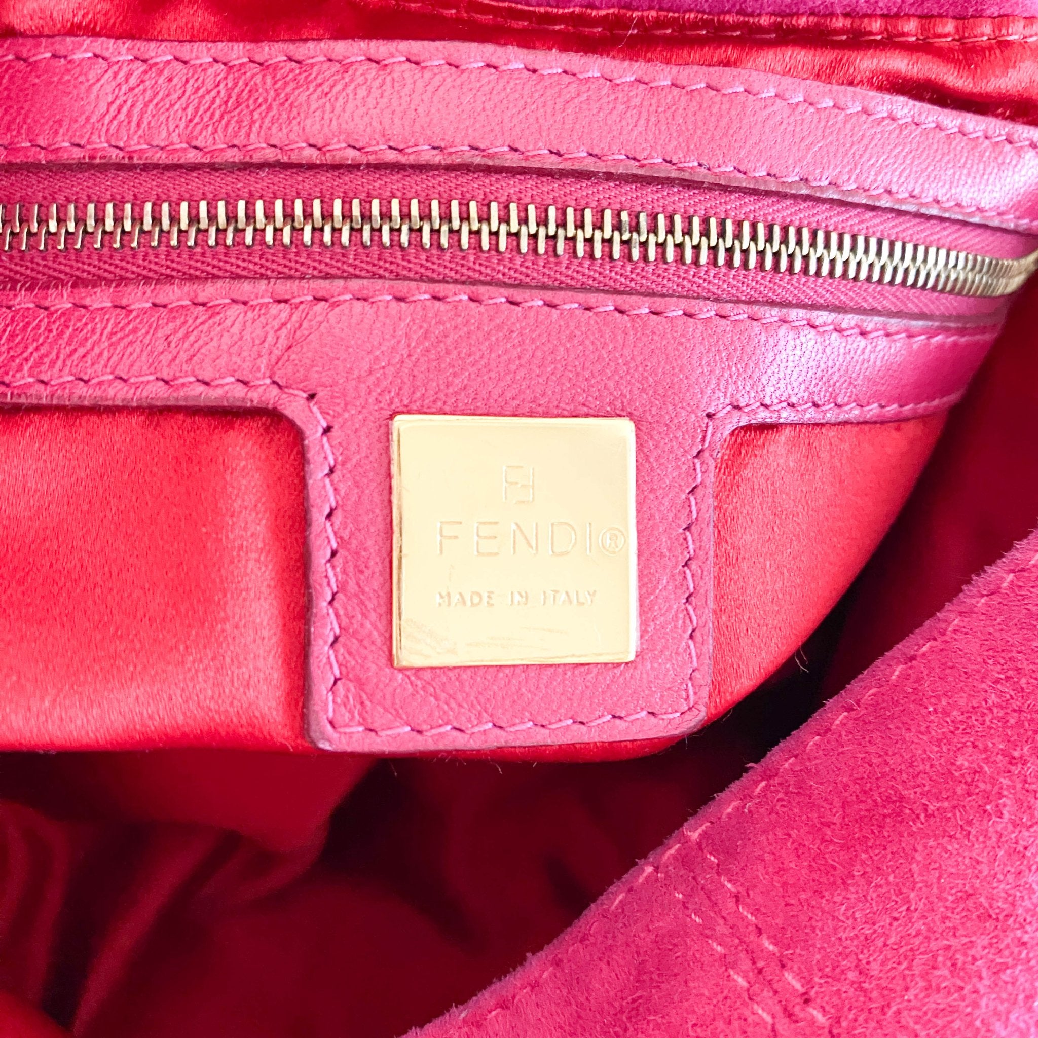 FENDI Mamma Baguette Pink Suede Shoulder Bag, in , Sold by HIVE PRELOVED - Shoulder Bags, ,