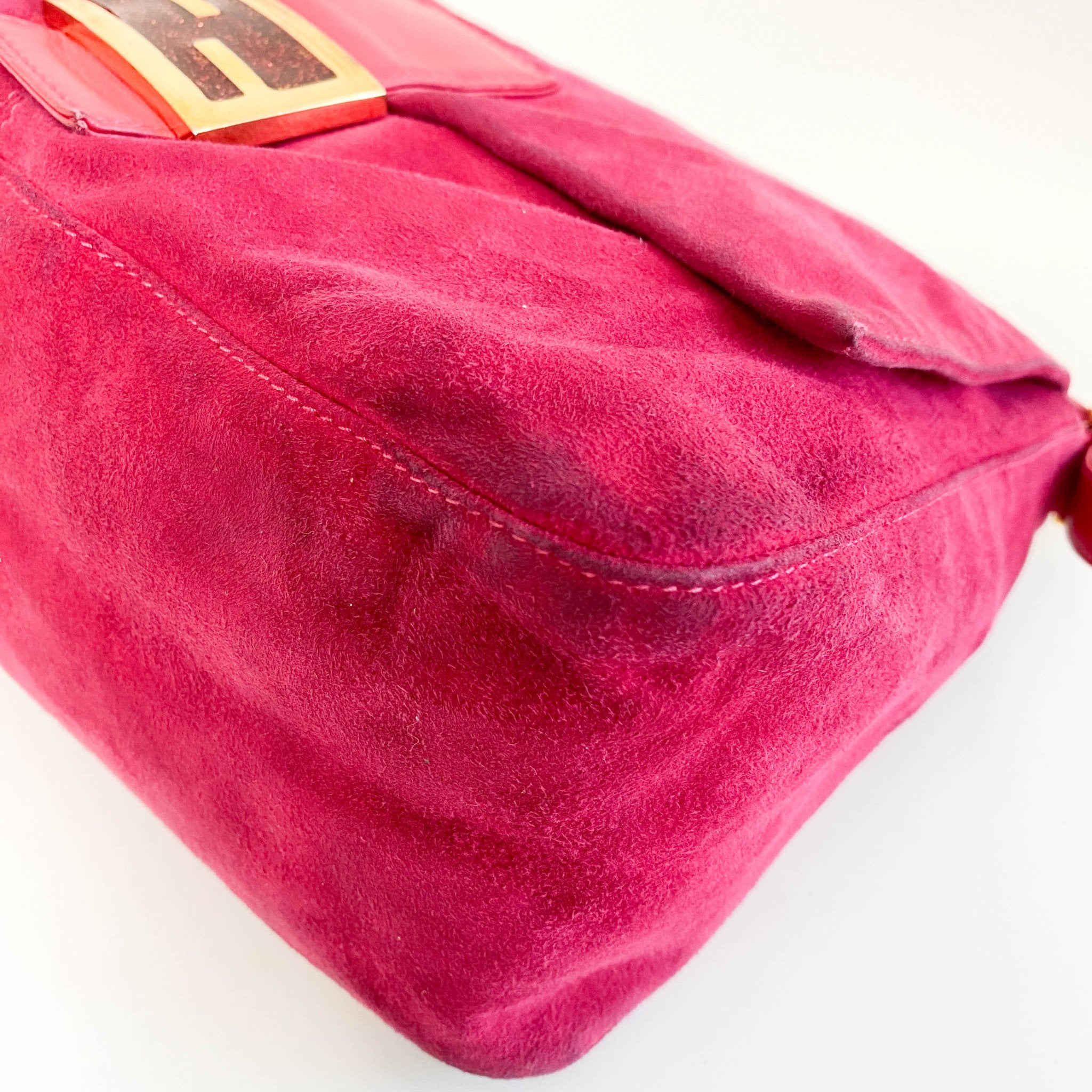 FENDI Mamma Baguette Pink Suede Shoulder Bag, in , Sold by HIVE PRELOVED - Shoulder Bags, ,