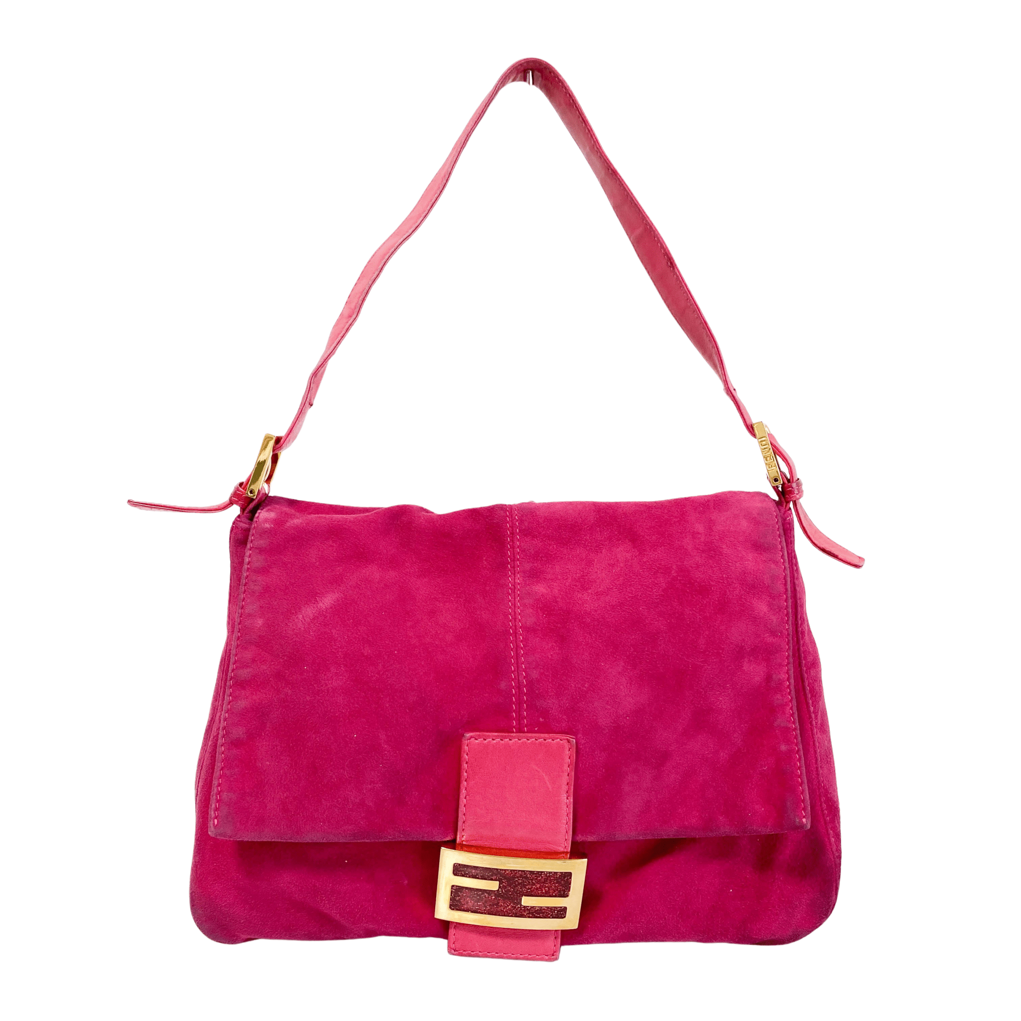 FENDI Mamma Baguette Pink Suede Shoulder Bag, in , Sold by HIVE PRELOVED - Shoulder Bags, ,