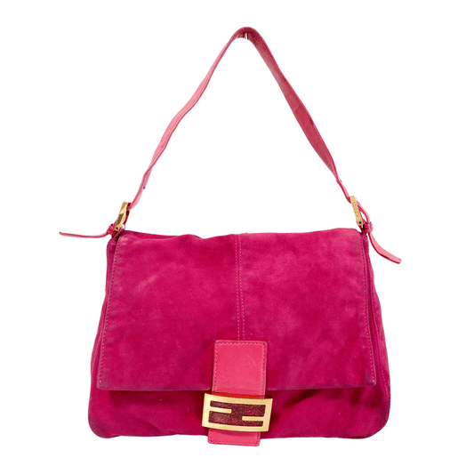 FENDI Mamma Baguette Pink Suede Shoulder Bag, in , Sold by HIVE PRELOVED - Shoulder Bags, ,