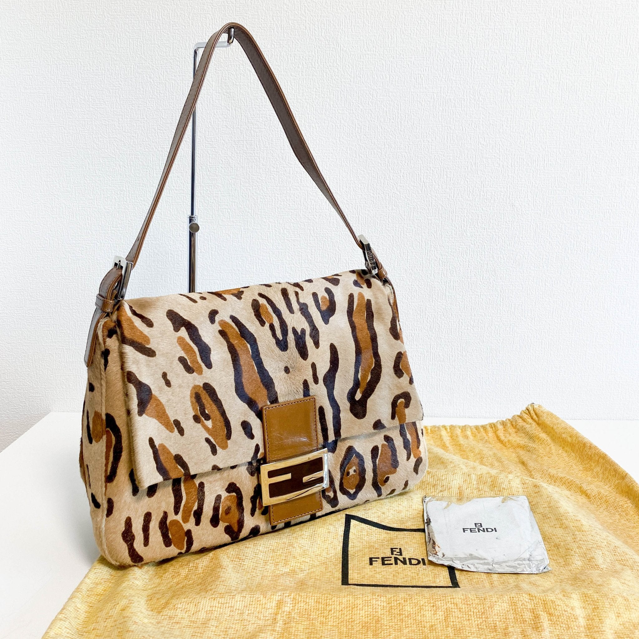 FENDI Mamma Baguette Pony Hair Leopard Print Shoulder Bag, in , Sold by HIVE PRELOVED - Shoulder Bags, ,