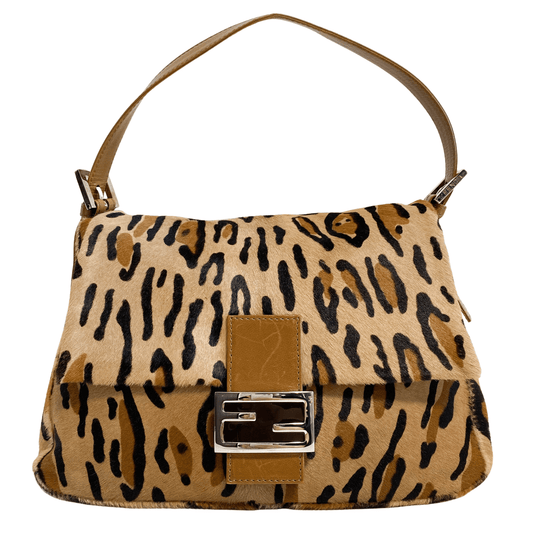 FENDI Mamma Baguette Pony Hair Leopard Print Shoulder Bag, in , Sold by HIVE PRELOVED - Shoulder Bags, ,