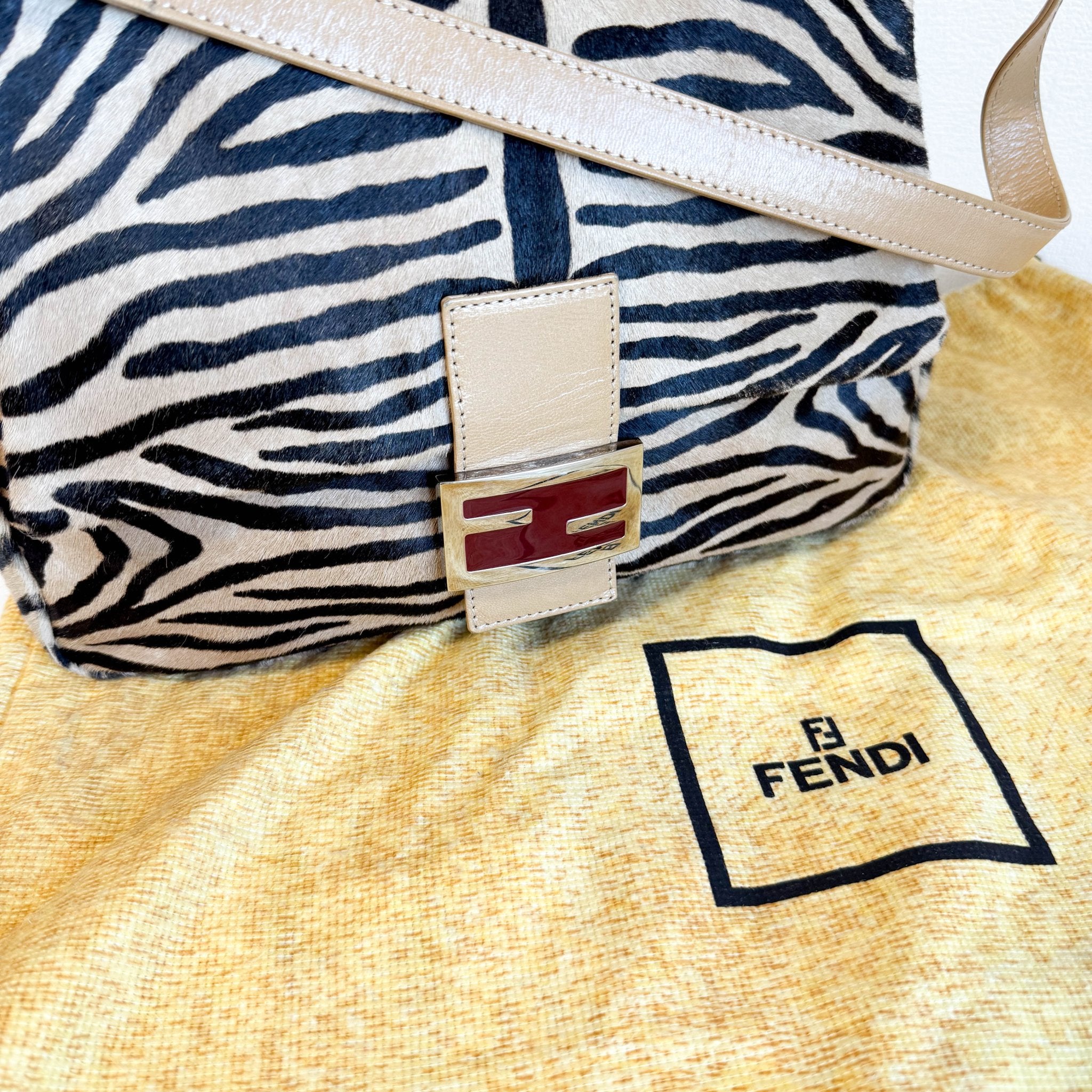 FENDI Mamma Baguette Pony Hair Zebra Design Shoulder Bag, in , Sold by HIVE PRELOVED - Shoulder Bags, ,