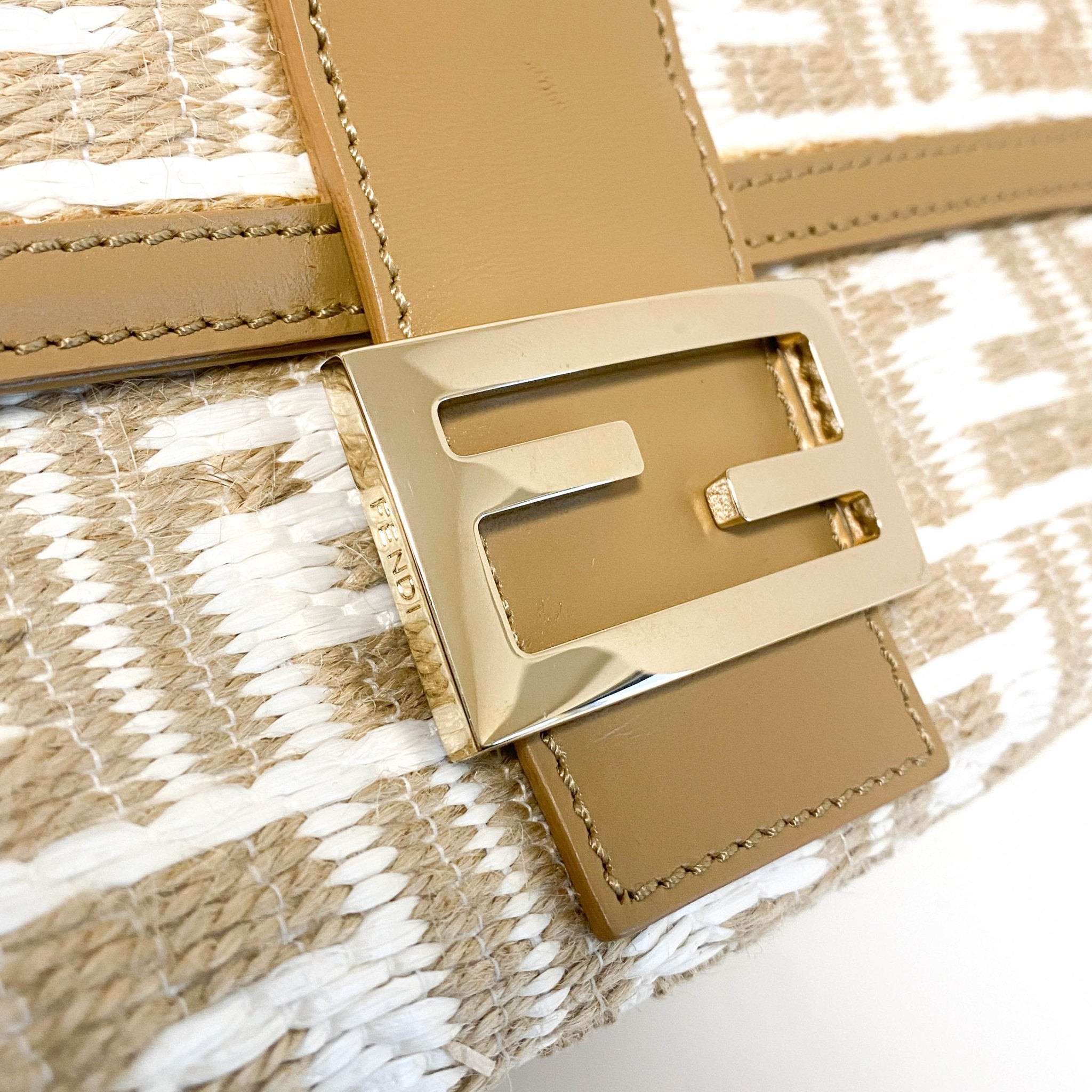 FENDI Mamma Baguette Raffia Zucca Shoulder Bag, in , Sold by HIVE PRELOVED - Shoulder Bags, ,