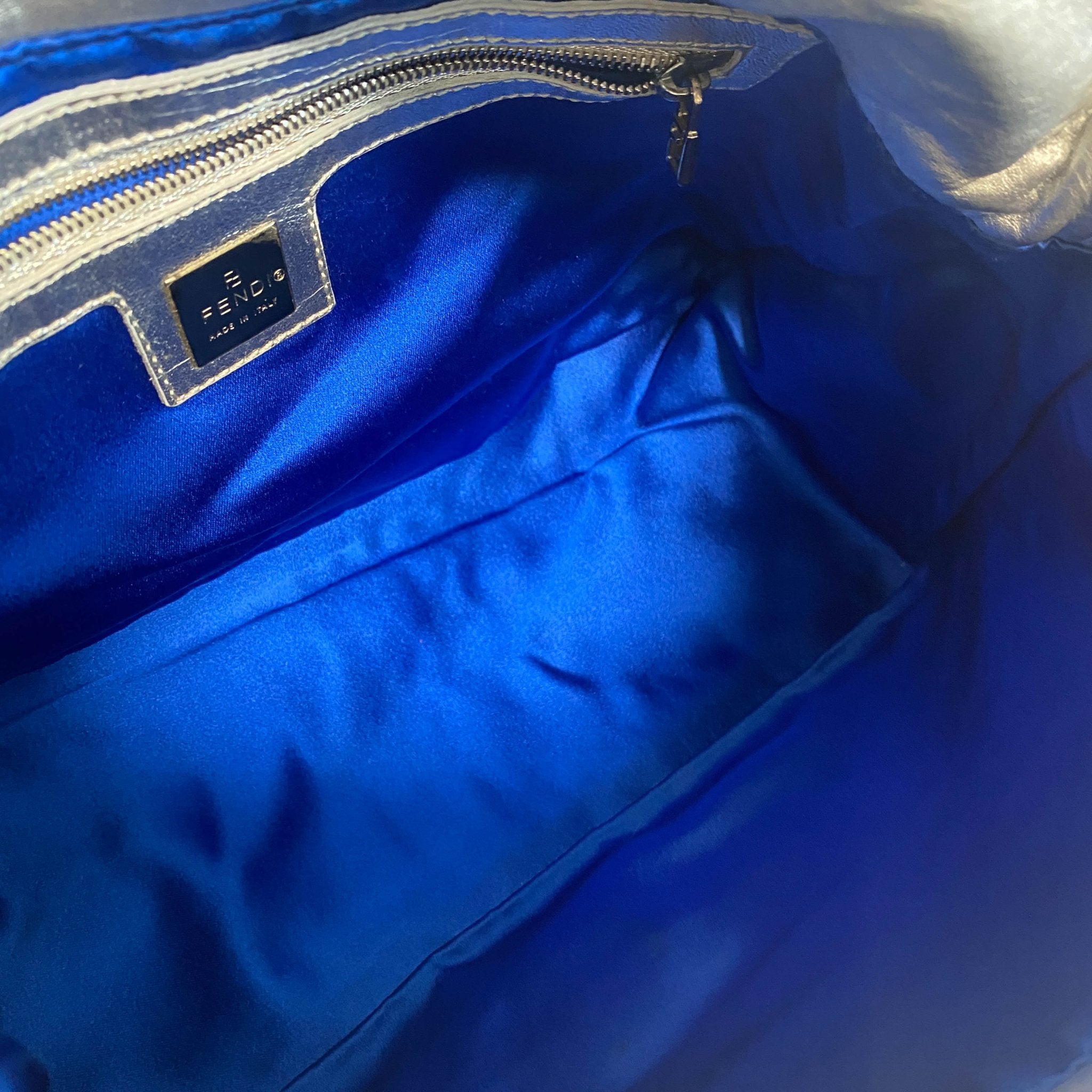 FENDI Mamma Baguette Silver Leather Shoulder Bag, in , Sold by HIVE PRELOVED - Shoulder Bags, ,