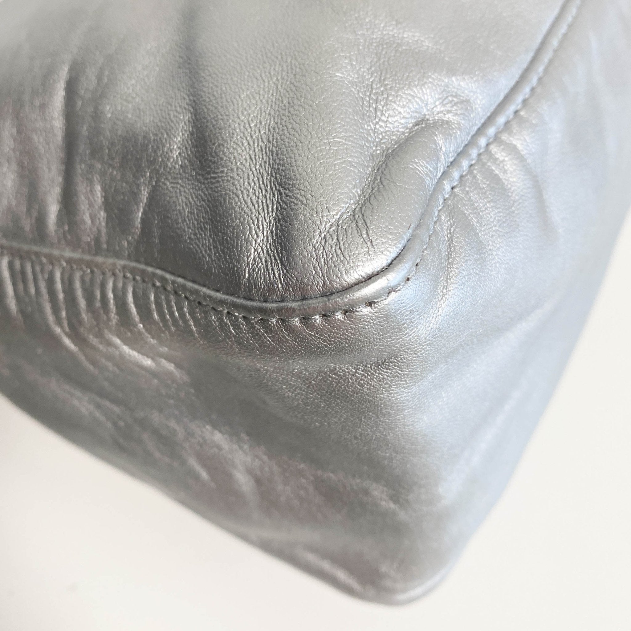 FENDI Mamma Baguette Silver Leather Shoulder Bag, in , Sold by HIVE PRELOVED - Shoulder Bags, ,