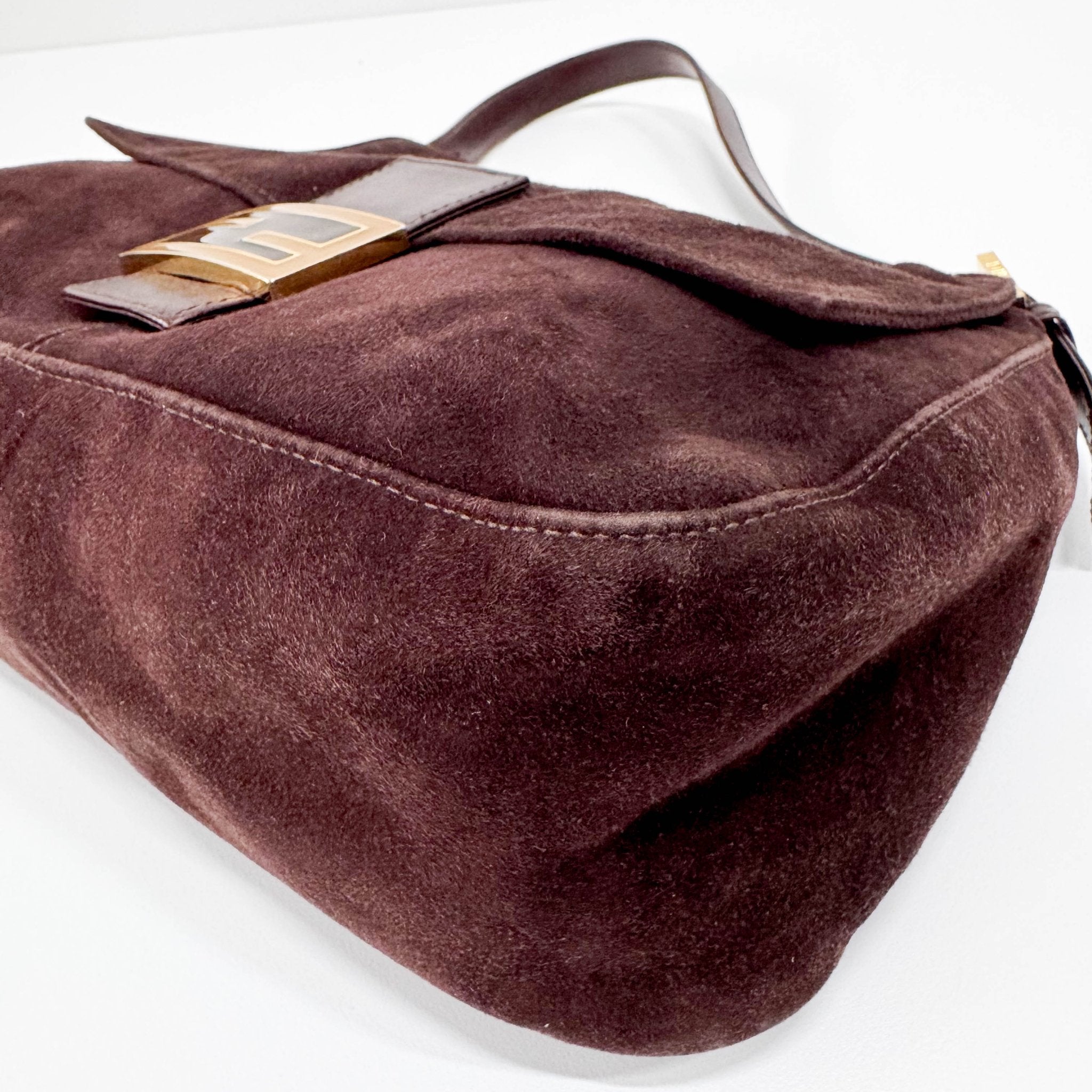 FENDI Mamma Baguette Suede Brown Shoulder Bag, in , Sold by HIVE PRELOVED - Shoulder Bags, ,