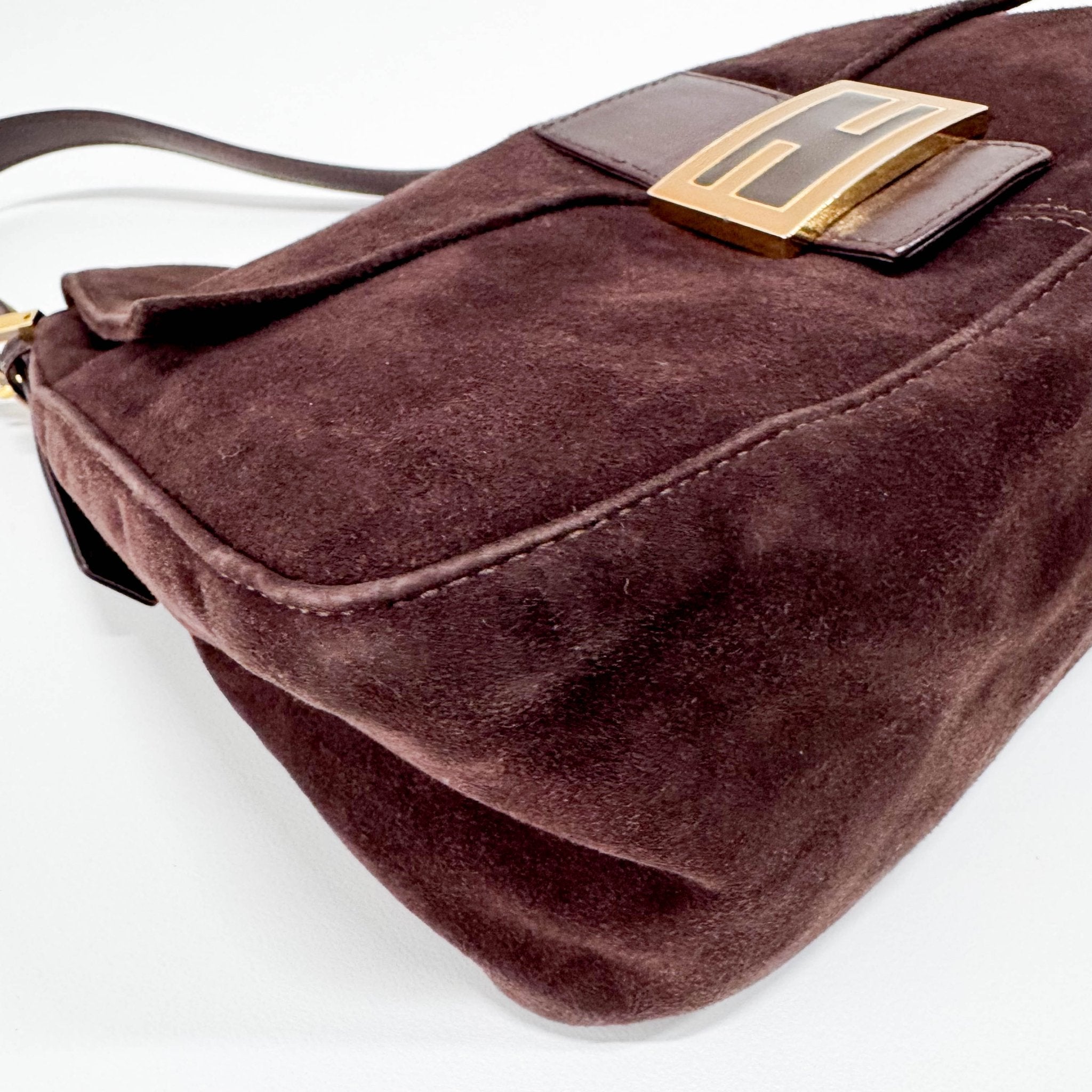 FENDI Mamma Baguette Suede Brown Shoulder Bag, in , Sold by HIVE PRELOVED - Shoulder Bags, ,