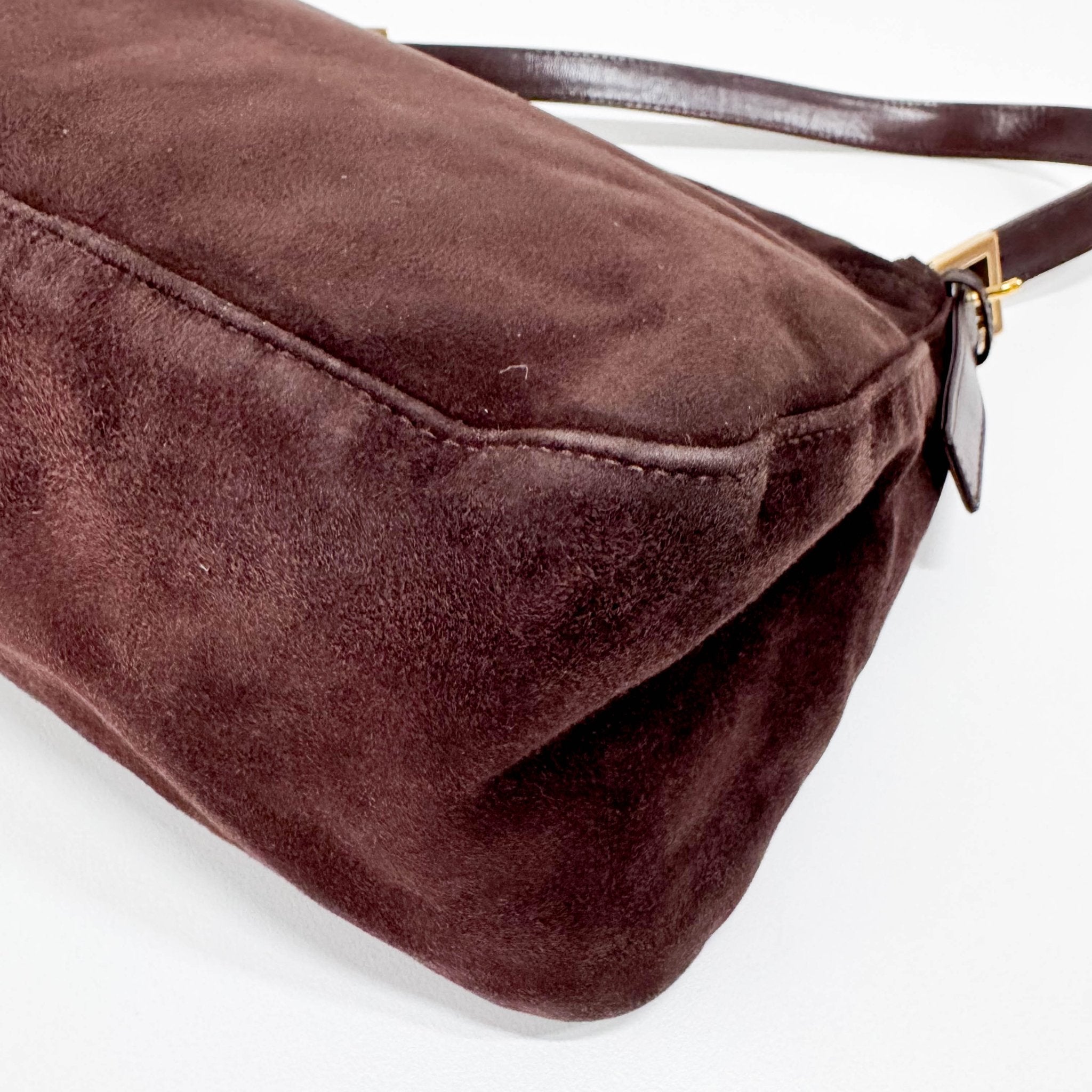 FENDI Mamma Baguette Suede Brown Shoulder Bag, in , Sold by HIVE PRELOVED - Shoulder Bags, ,