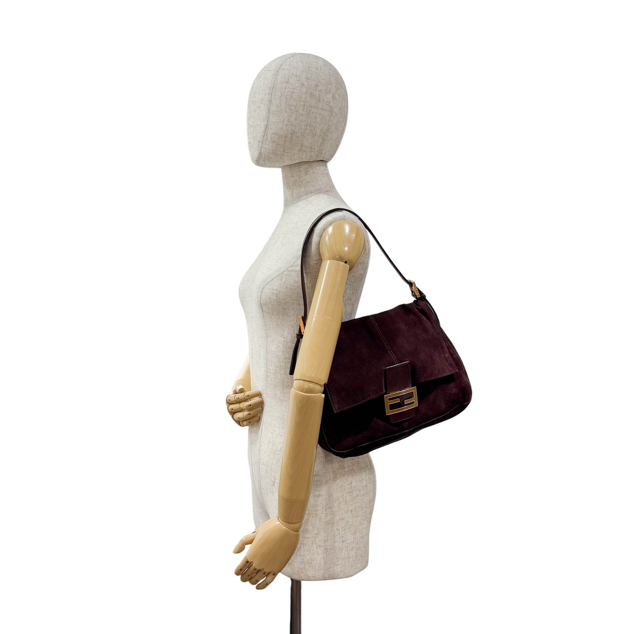 FENDI Mamma Baguette Suede Brown Shoulder Bag, in , Sold by HIVE PRELOVED - Shoulder Bags, ,