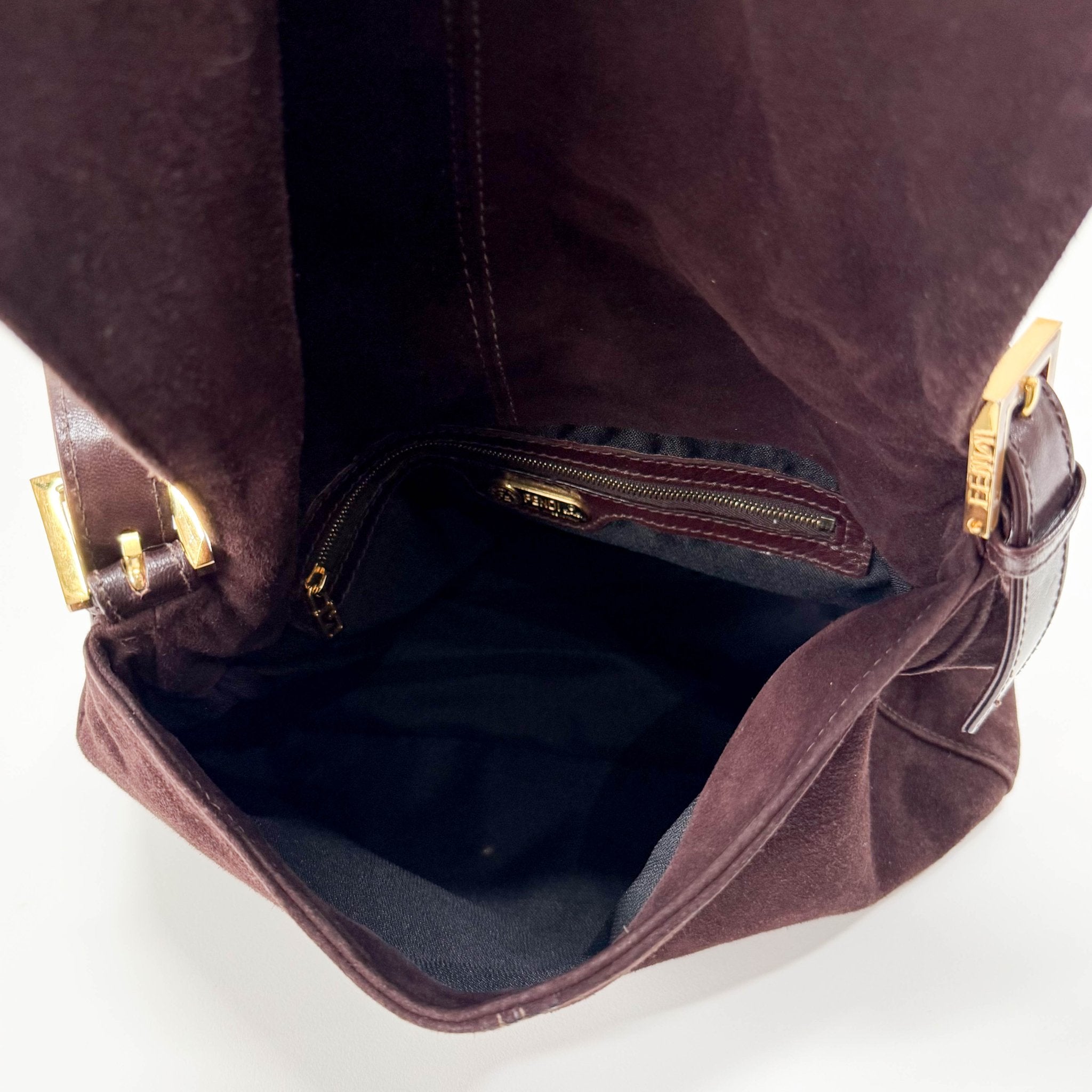 FENDI Mamma Baguette Suede Brown Shoulder Bag, in , Sold by HIVE PRELOVED - Shoulder Bags, ,