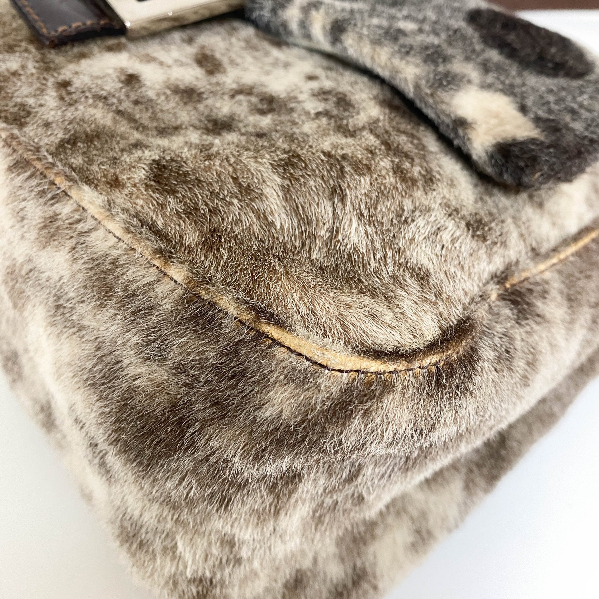 FENDI Mamma Baguette White / Brown / Black Fur Shoulder Bag, in , Sold by HIVE PRELOVED - Shoulder Bags, ,