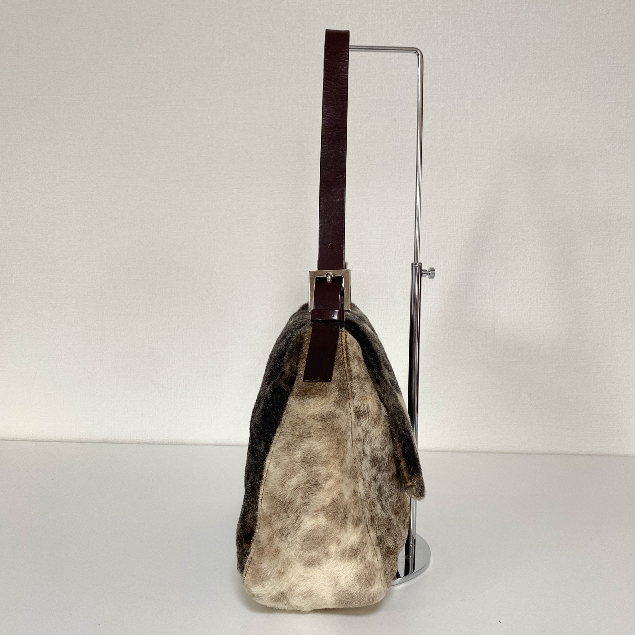 FENDI Mamma Baguette White / Brown / Black Fur Shoulder Bag, in , Sold by HIVE PRELOVED - Shoulder Bags, ,