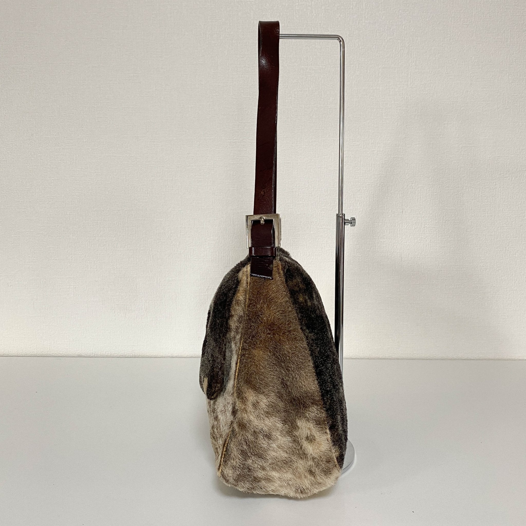 FENDI Mamma Baguette White / Brown / Black Fur Shoulder Bag, in , Sold by HIVE PRELOVED - Shoulder Bags, ,