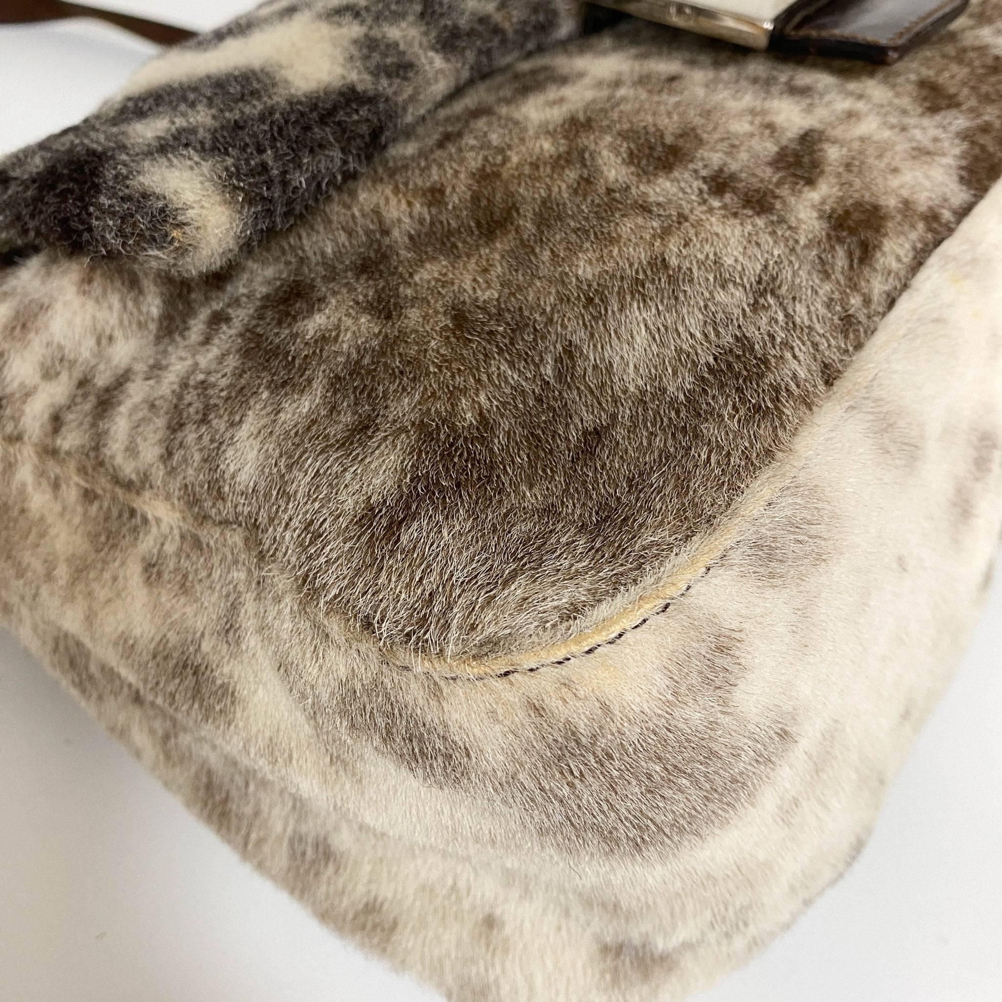 FENDI Mamma Baguette White / Brown / Black Fur Shoulder Bag, in , Sold by HIVE PRELOVED - Shoulder Bags, ,
