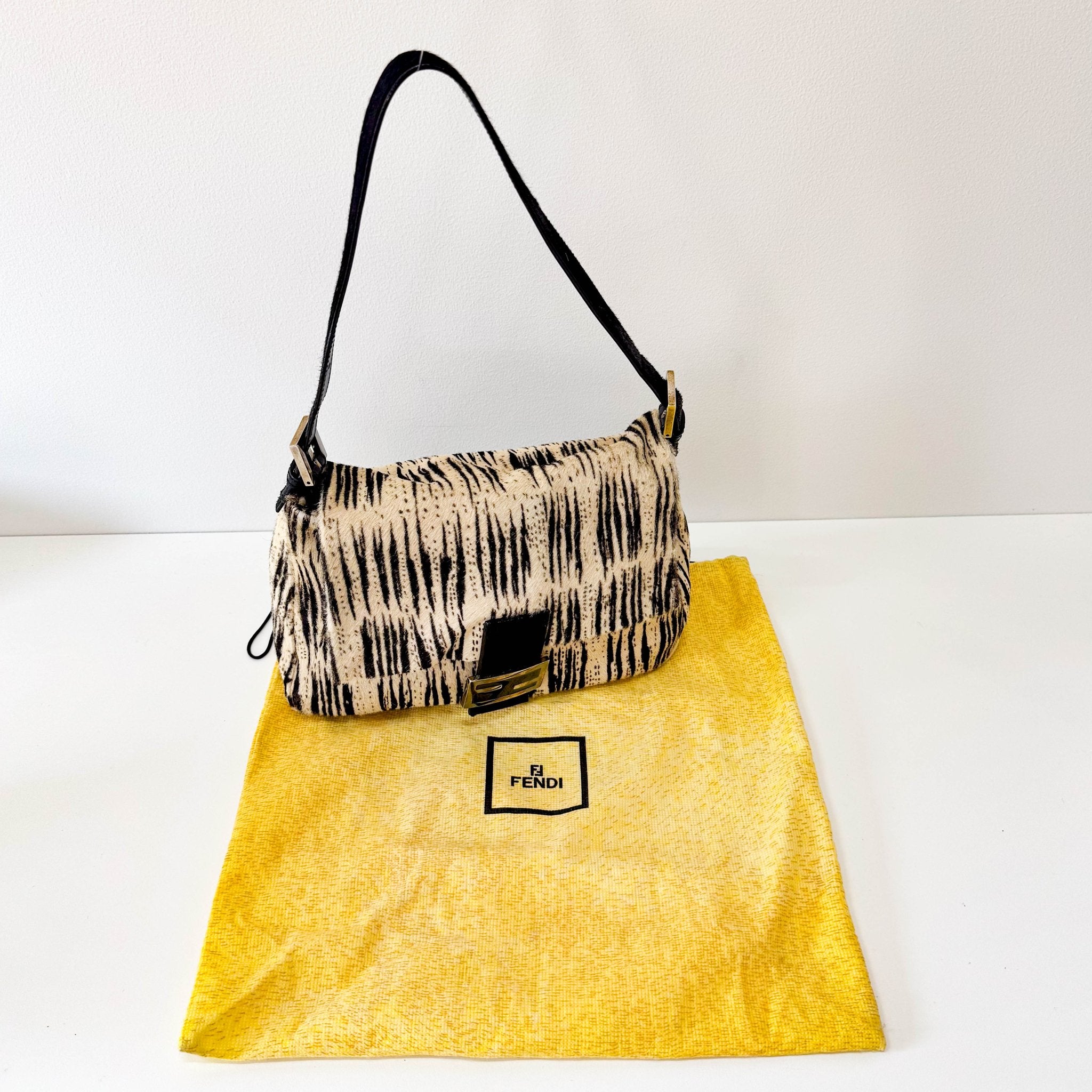 FENDI Mamma Baguette Zebra Print Pony Hair Shoulder Bag, in , Sold by HIVE PRELOVED - Shoulder Bags, ,