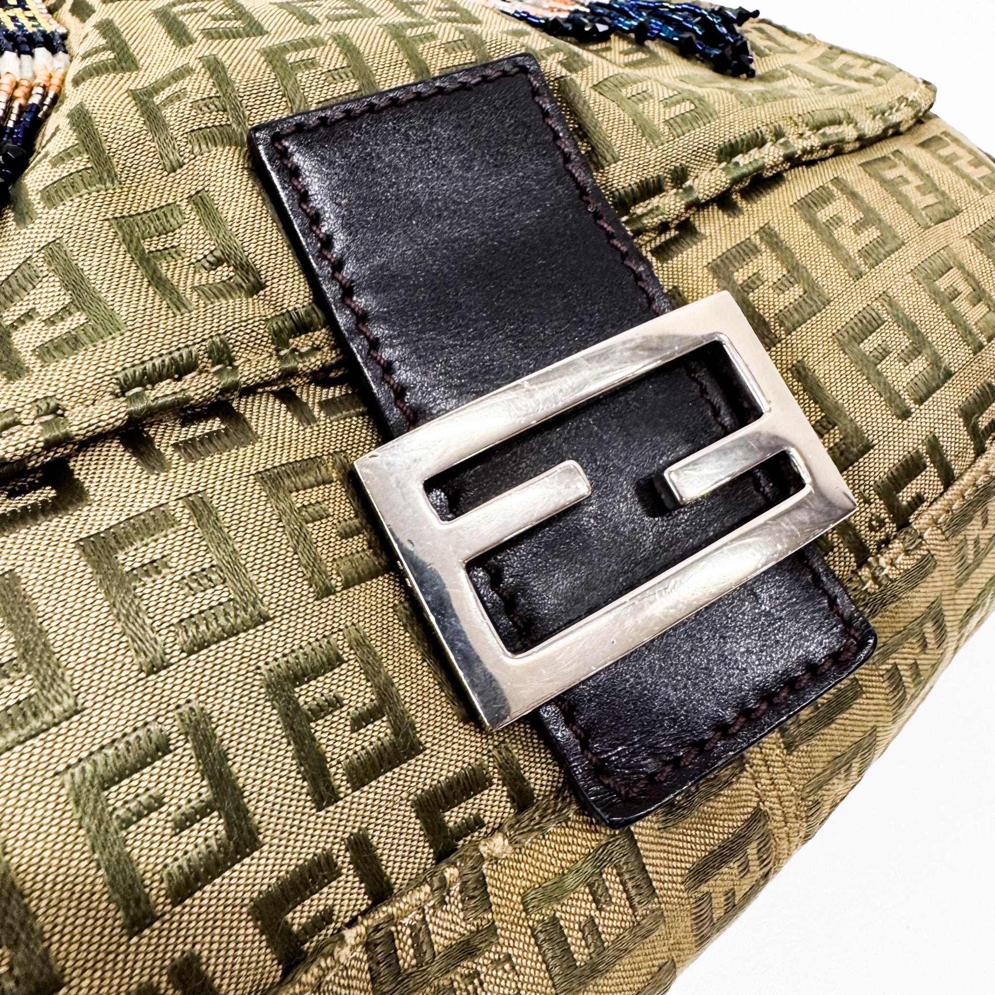 FENDI Mamma Baguette Zucca Green Shoulder Bag, in , Sold by HIVE PRELOVED - Shoulder Bags, ,