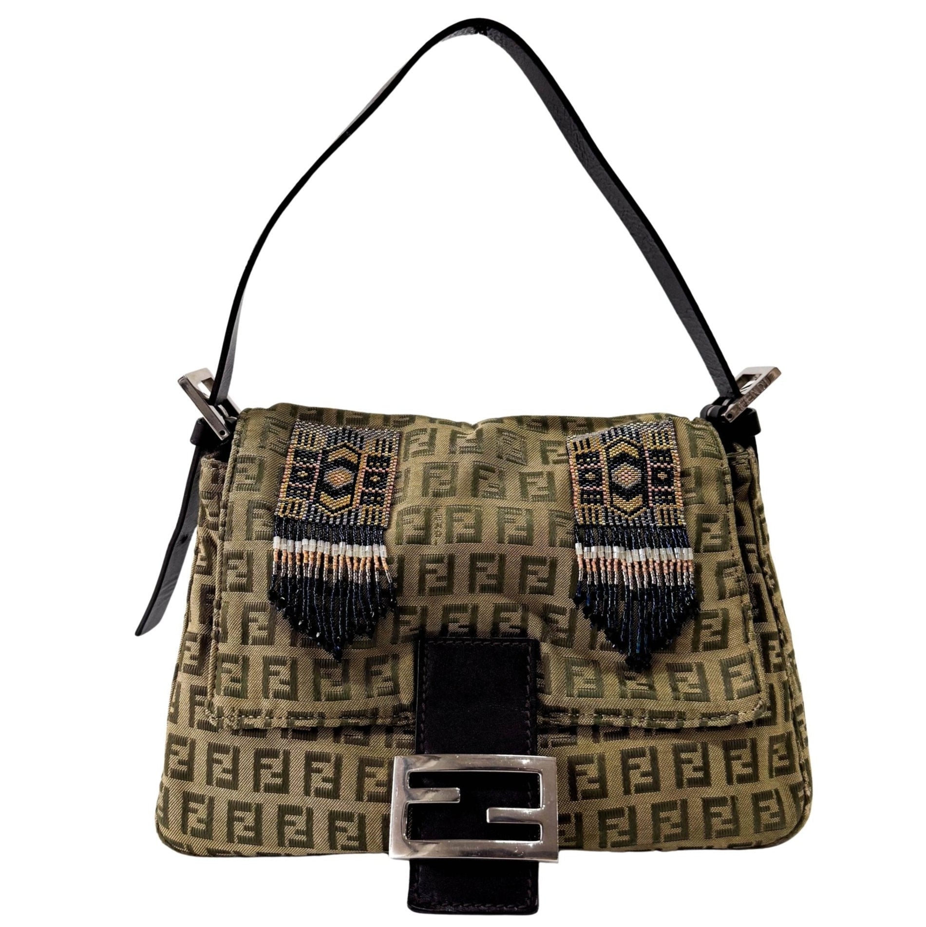 FENDI Mamma Baguette Zucca Green Shoulder Bag, in , Sold by HIVE PRELOVED - Shoulder Bags, ,