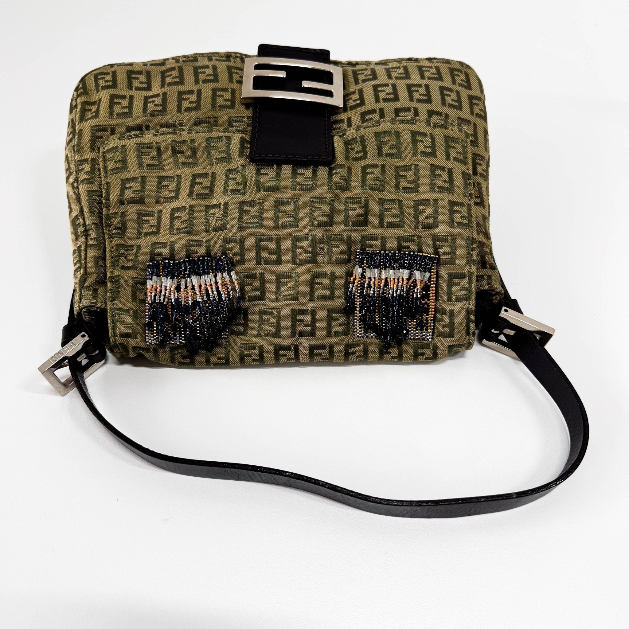 FENDI Mamma Baguette Zucca Green Shoulder Bag, in , Sold by HIVE PRELOVED - Shoulder Bags, ,